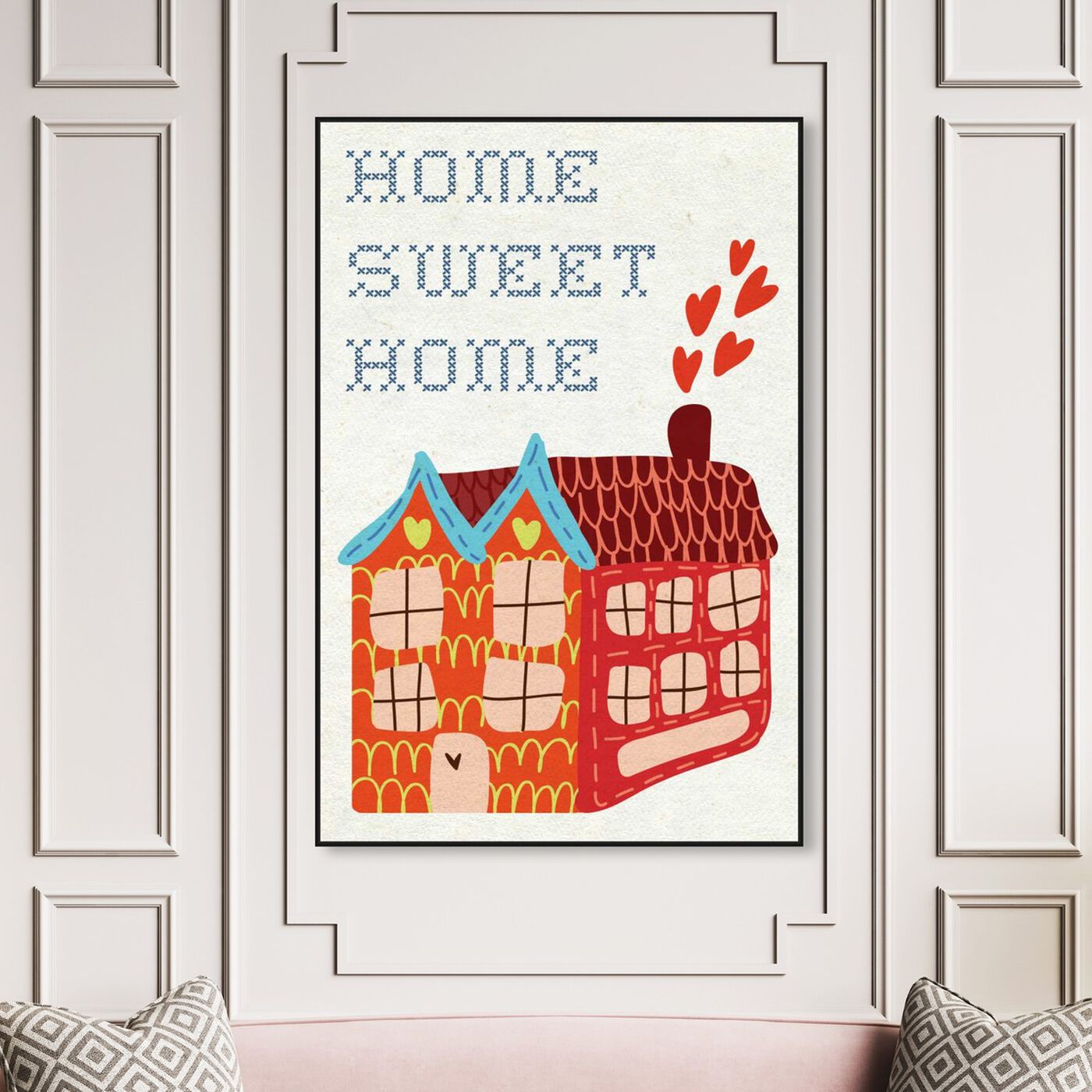 Hanging view of Kids Home Sweet Home featuring typography and quotes and family quotes and sayings art.