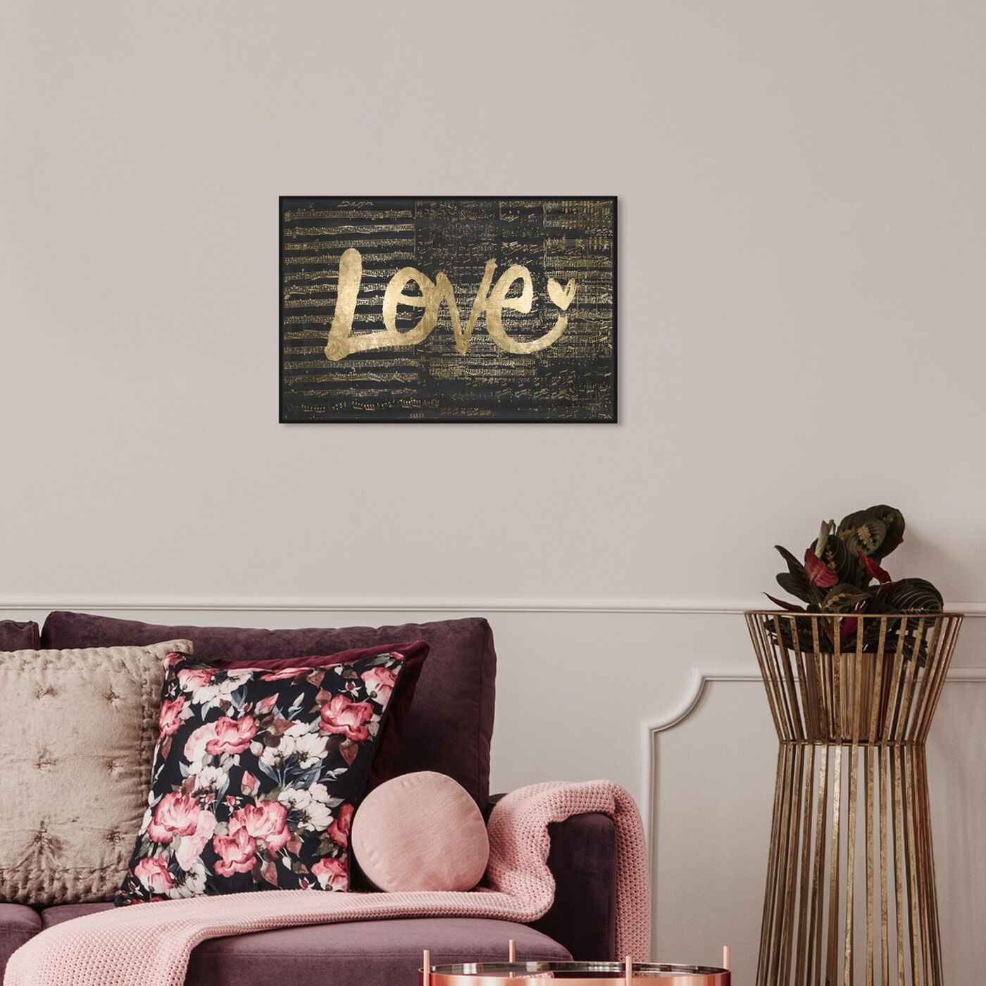 Hanging view of Love of Music featuring typography and quotes and love quotes and sayings art.