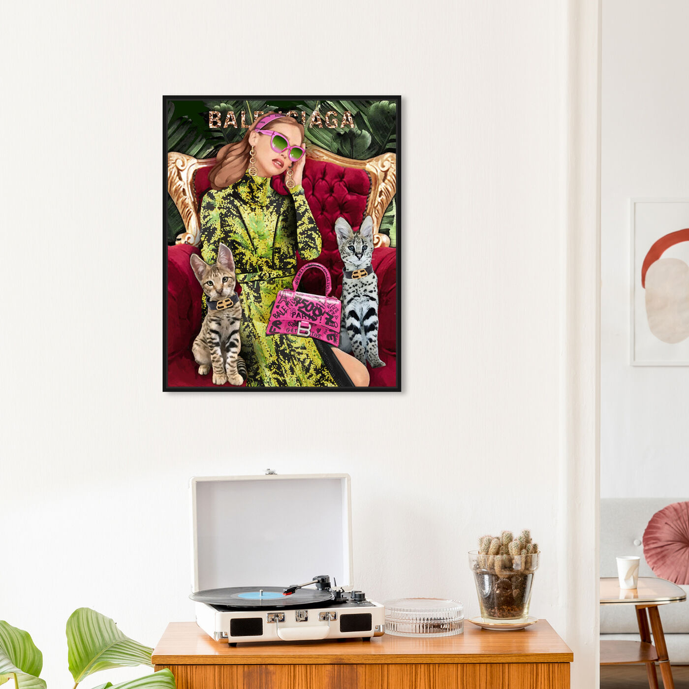 Hanging view of Bale Is My Middle Name featuring fashion and glam and portraits art.