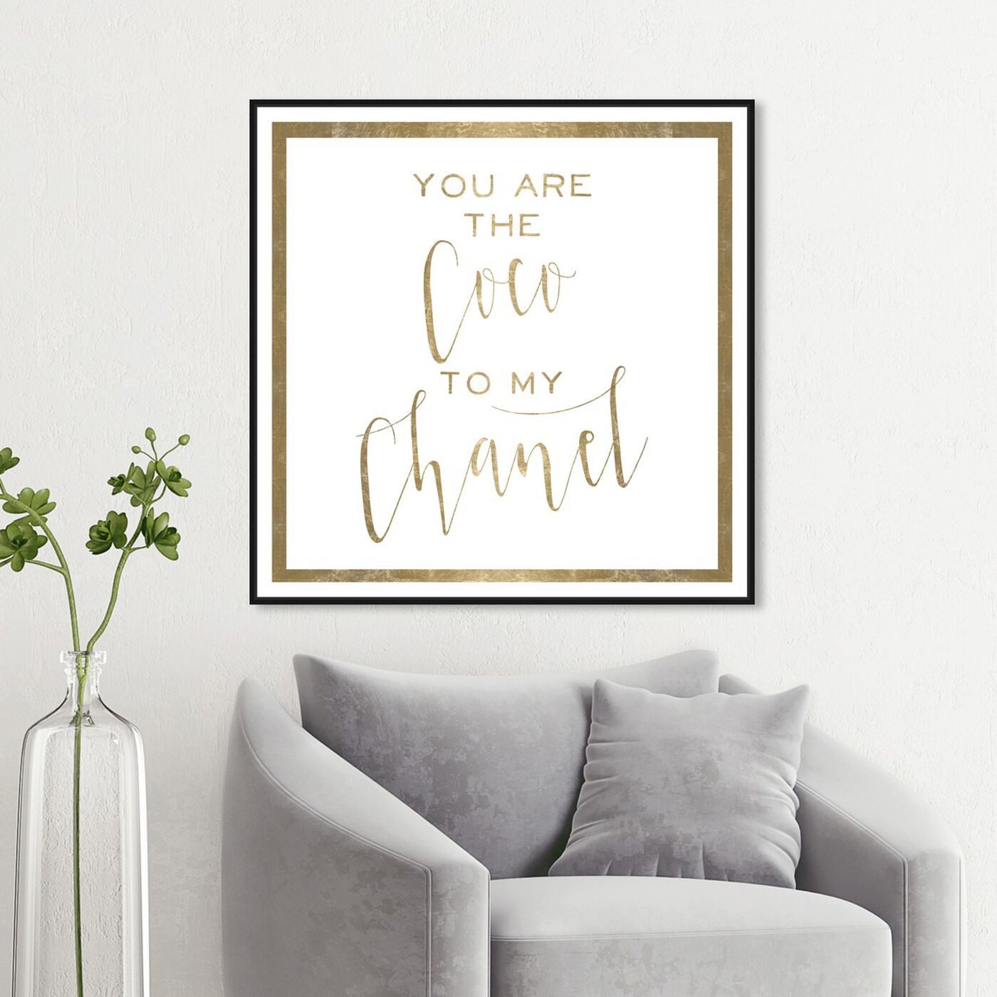Hanging view of Fashion Best Friends Gold featuring typography and quotes and fashion quotes and sayings art.