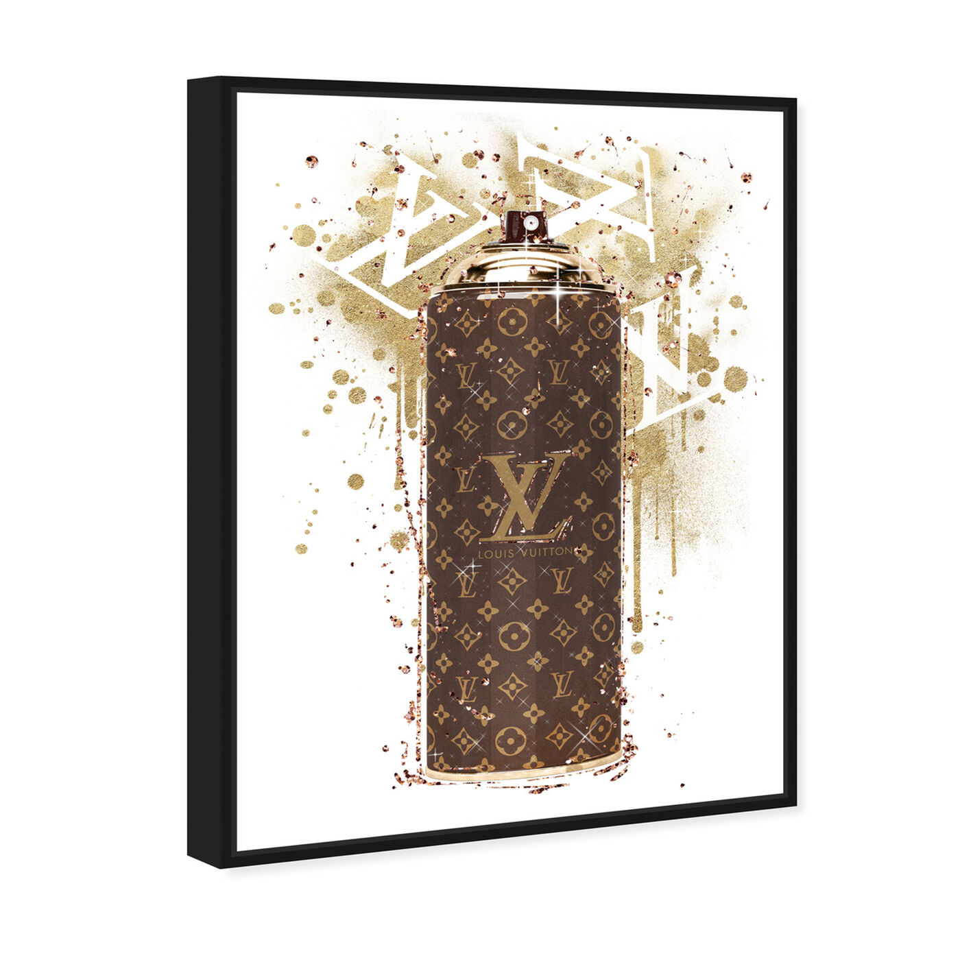 Angled view of Glam Spray Gold featuring fashion and glam and lifestyle art.