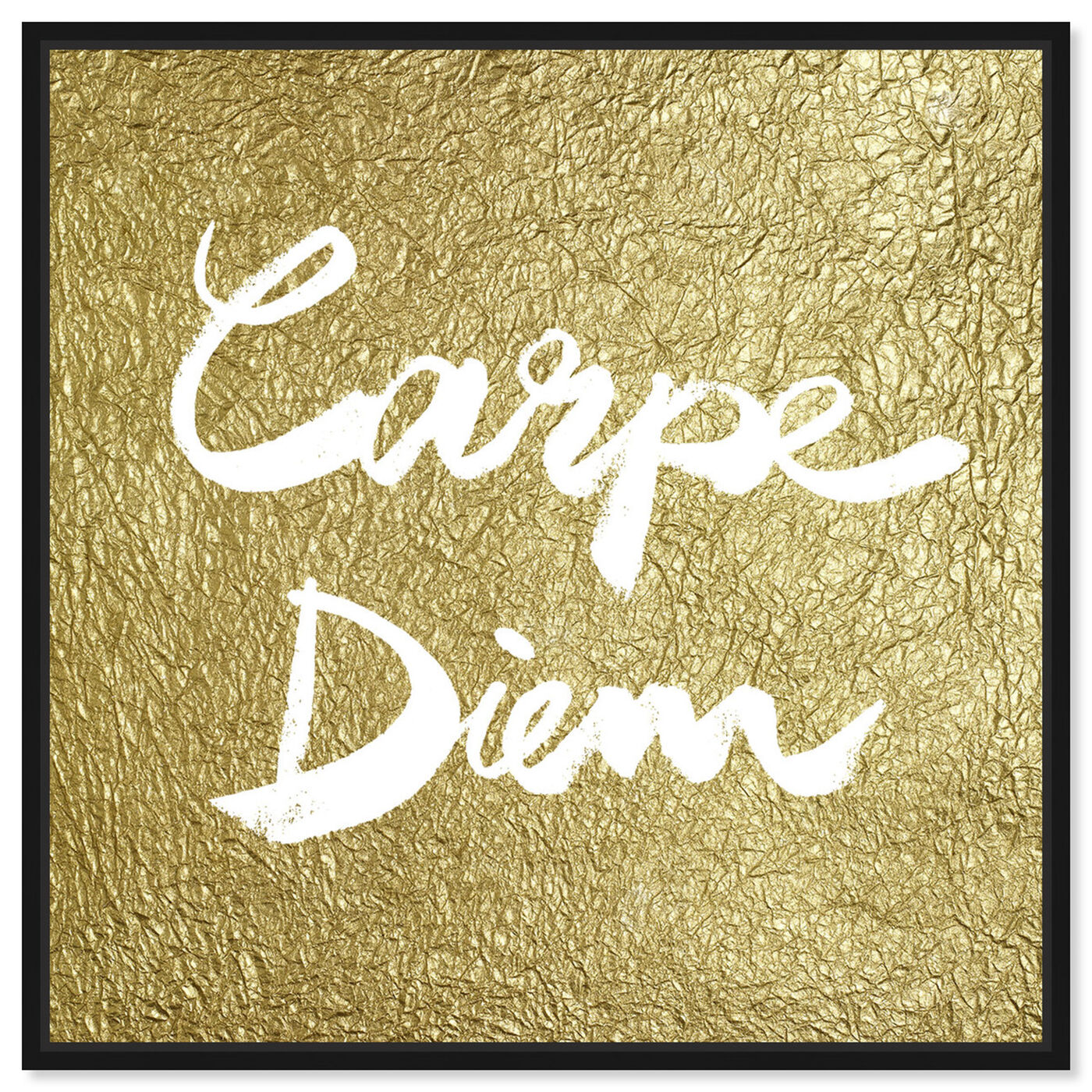 Front view of Carpe Diem Gold featuring typography and quotes and inspirational quotes and sayings art.