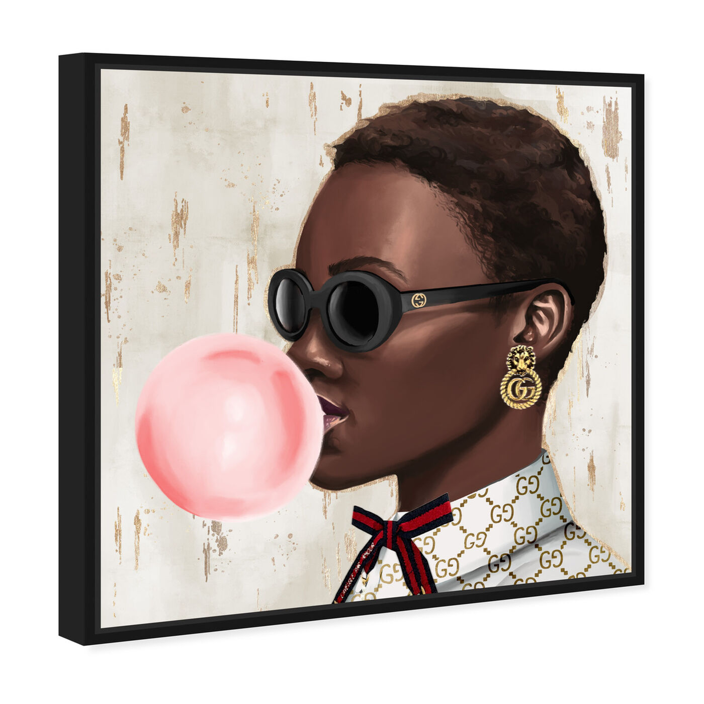 Angled view of Bubble Gum Babe featuring fashion and glam and accessories art.