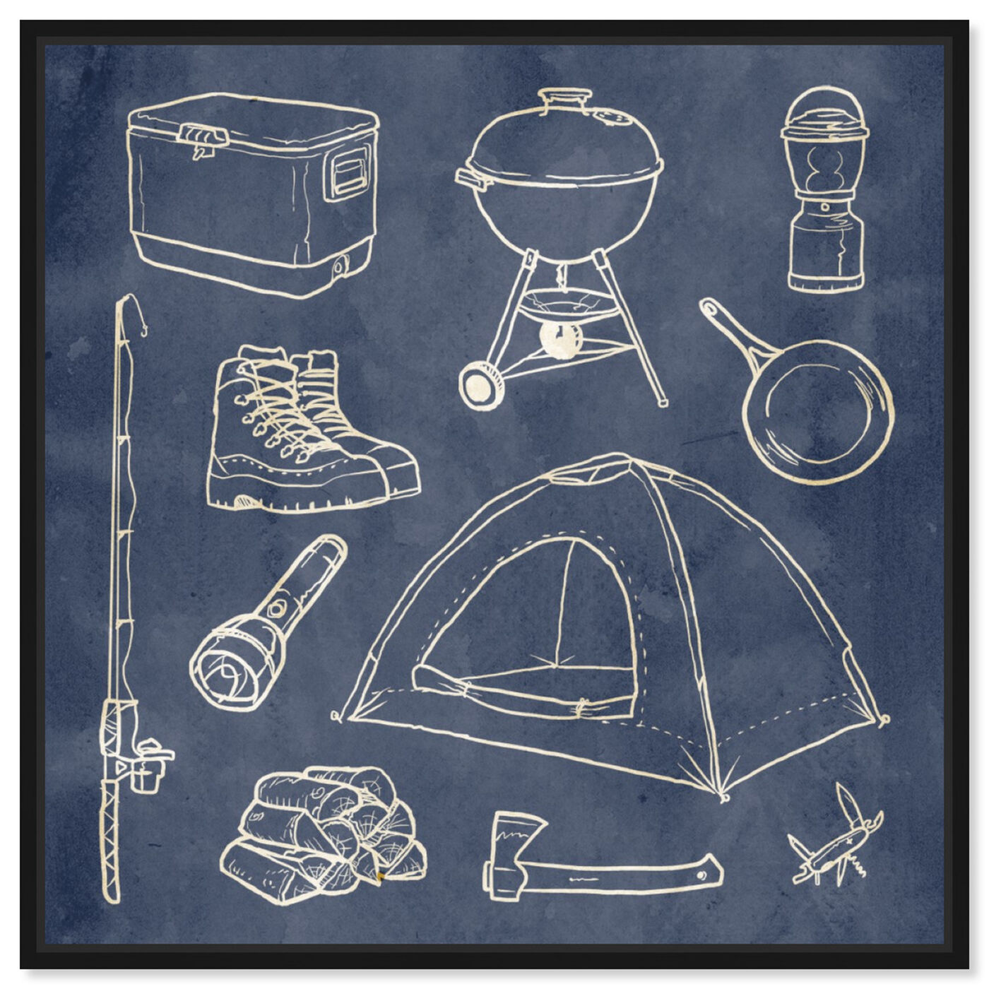 Front view of Camping Basics featuring entertainment and hobbies and camping art.