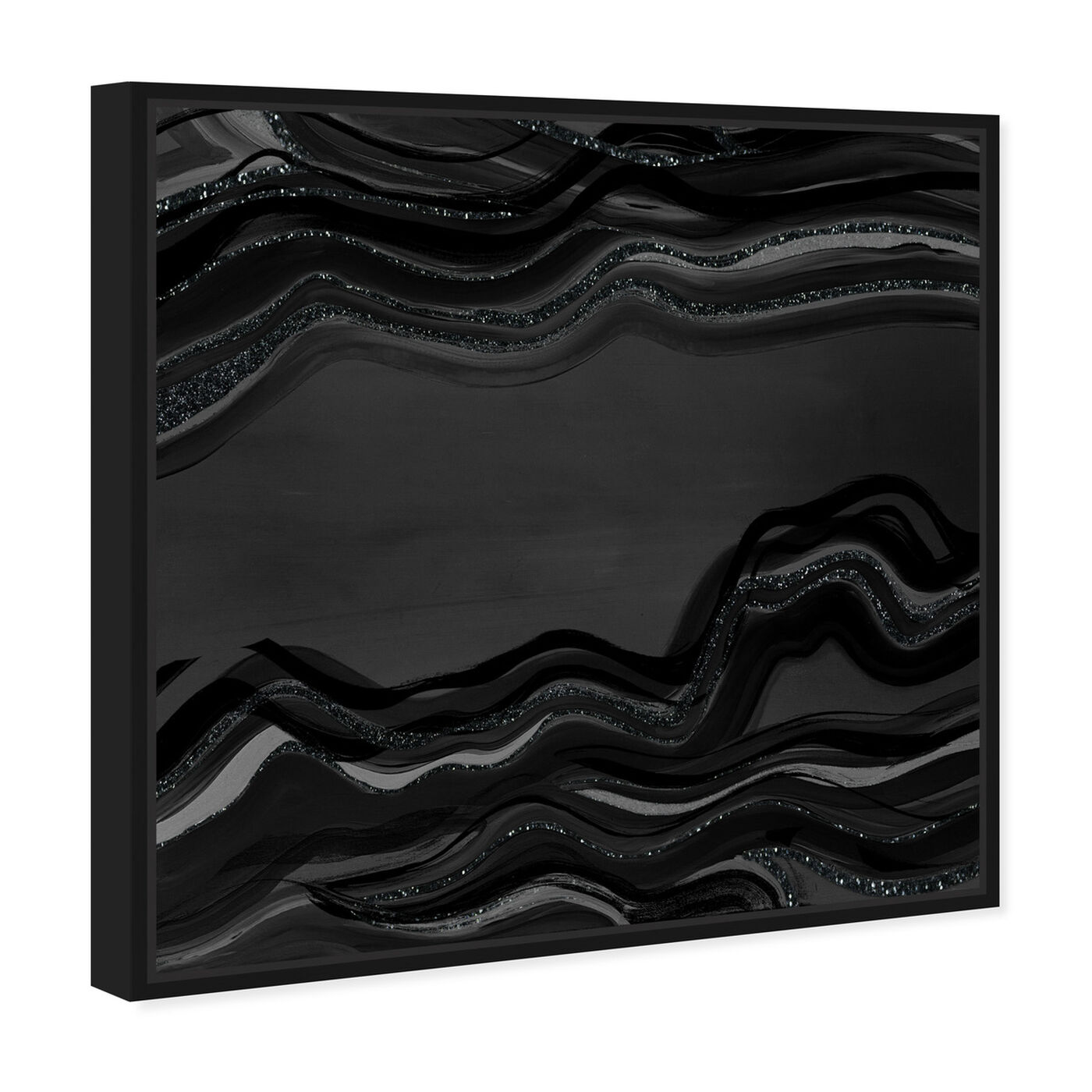 Angled view of Night Flow Dark Glitter featuring abstract and paint art.