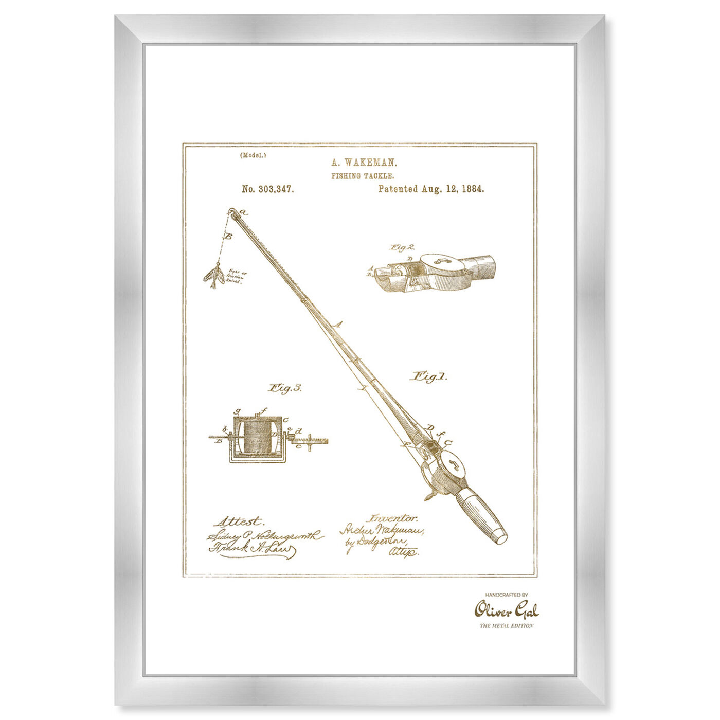 Front view of FISHING ROD 1884 Gold featuring entertainment and hobbies and fishing art.