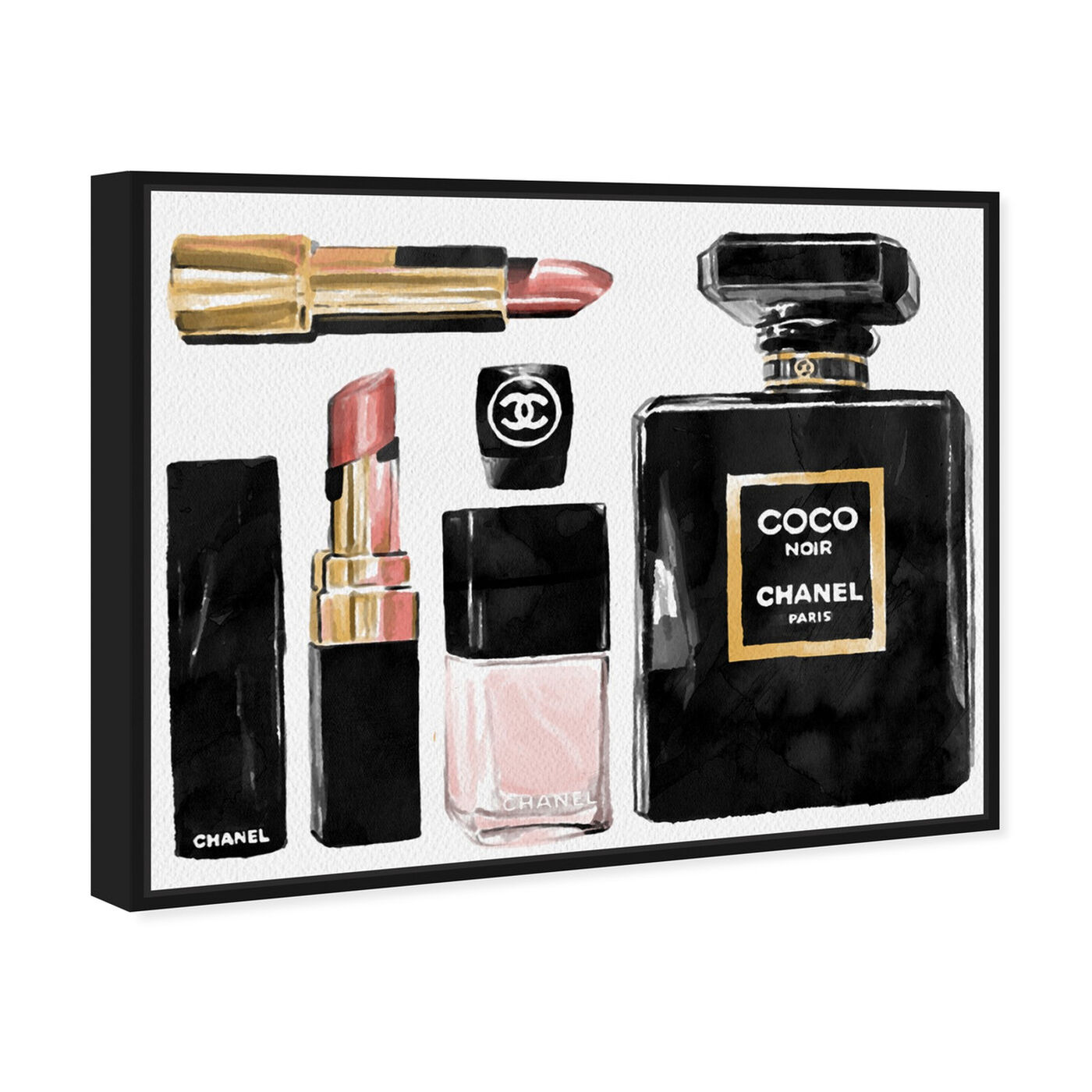 Angled view of Essential Coco I featuring fashion and glam and perfumes art.
