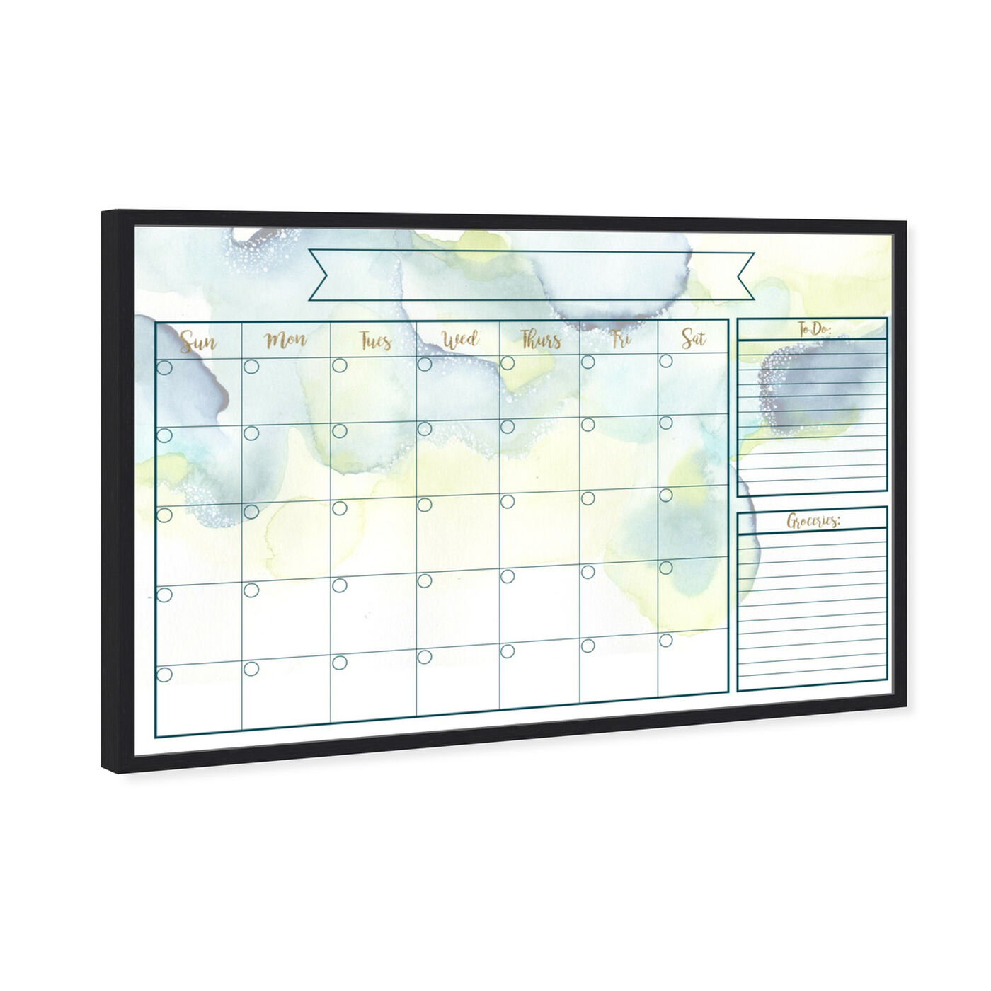 Angled view of Watercolor Calendar featuring education and office and whiteboards art.