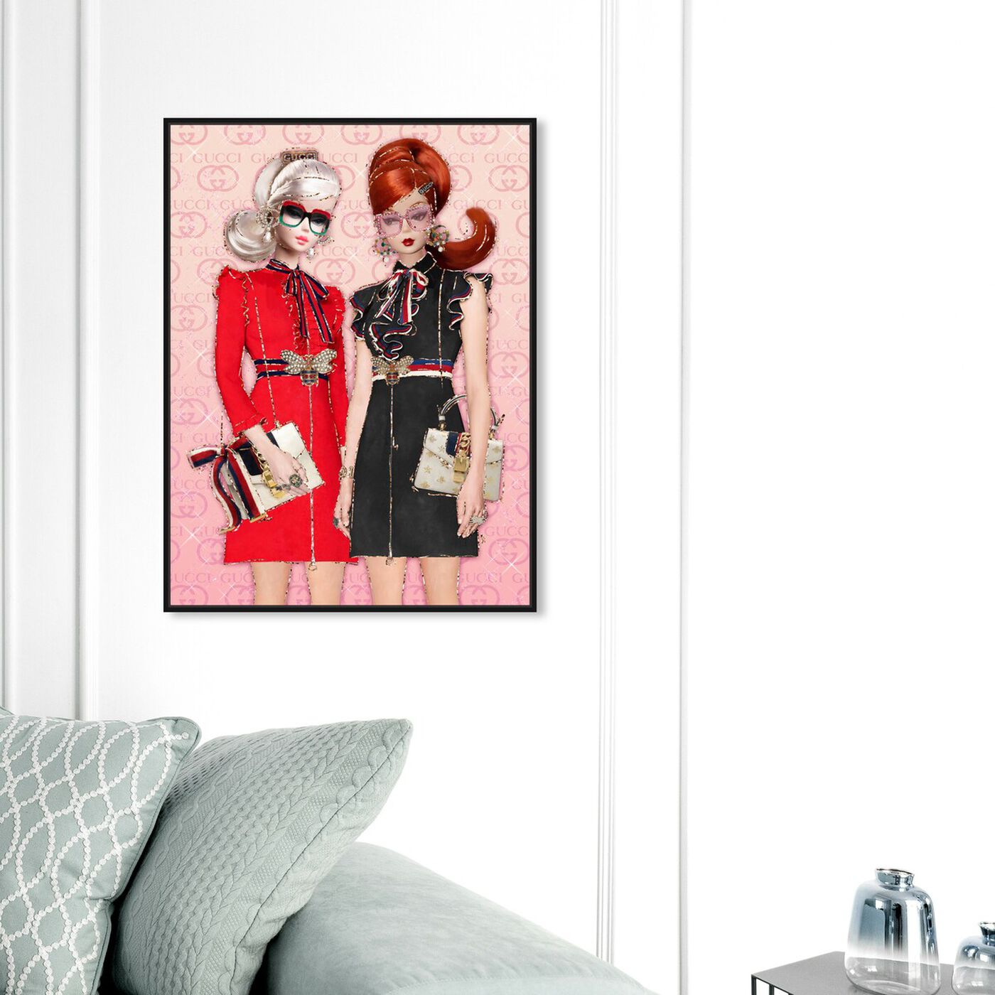 Hanging view of BFFs On A Spree featuring fashion and glam and dolls art.