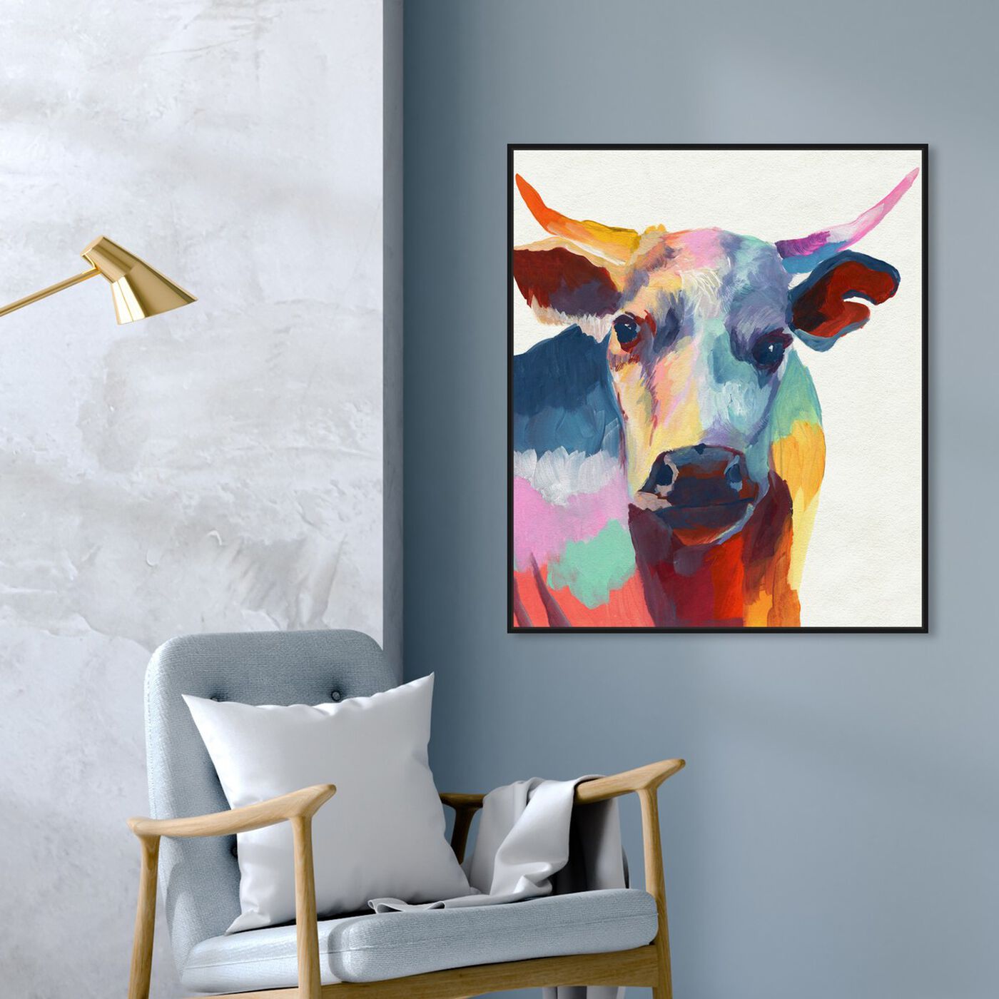 Hanging view of Cow Wow featuring animals and farm animals art.