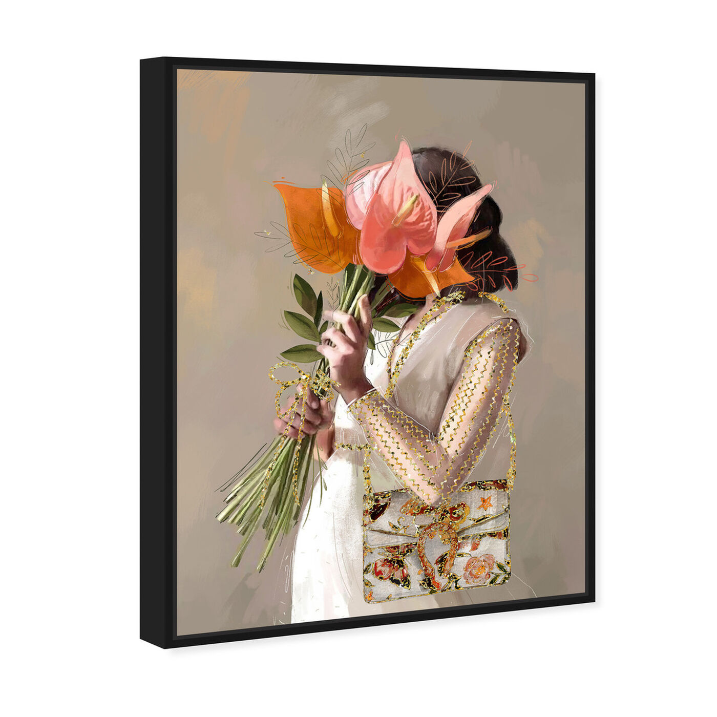 Angled view of Lilies for Her featuring floral and botanical and florals art.