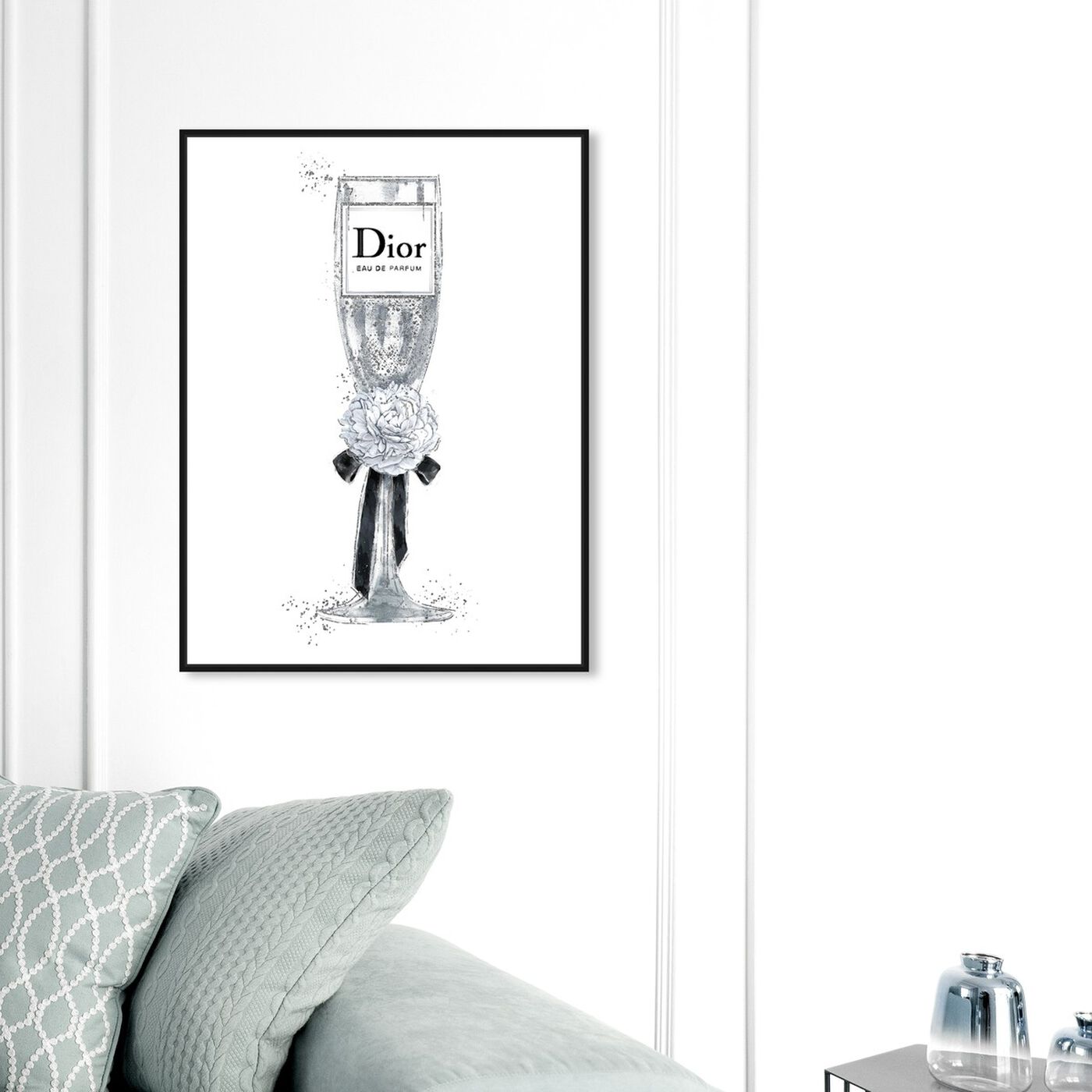 Hanging view of Crystal Bubbly Champagne Peony featuring fashion and glam and lifestyle art.