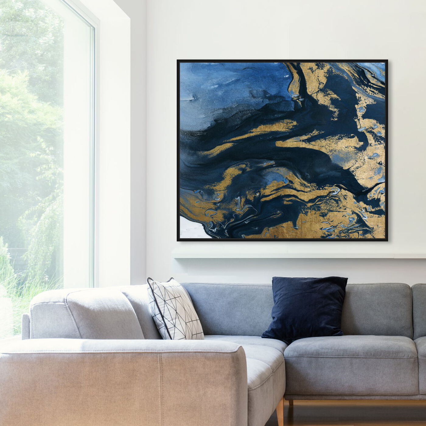 Hanging view of Smooth Gold featuring abstract and paint art.