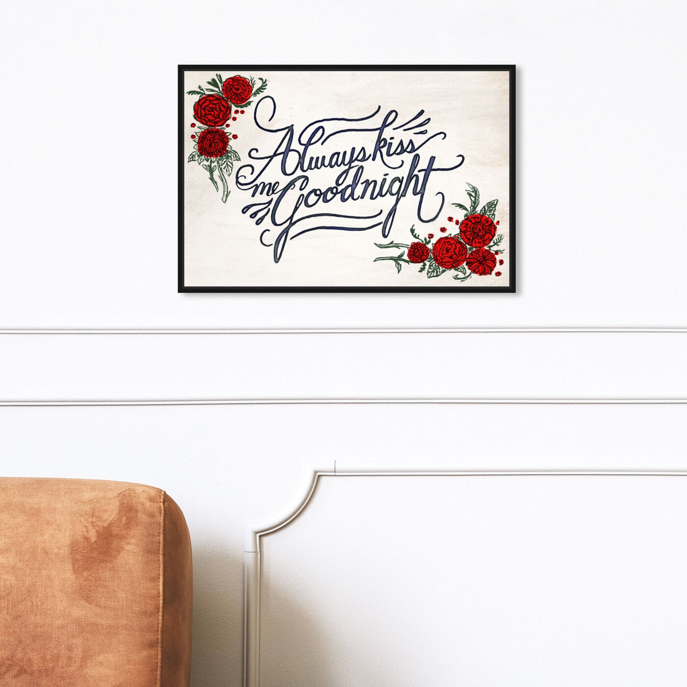 Hanging view of Goodnight featuring typography and quotes and love quotes and sayings art.