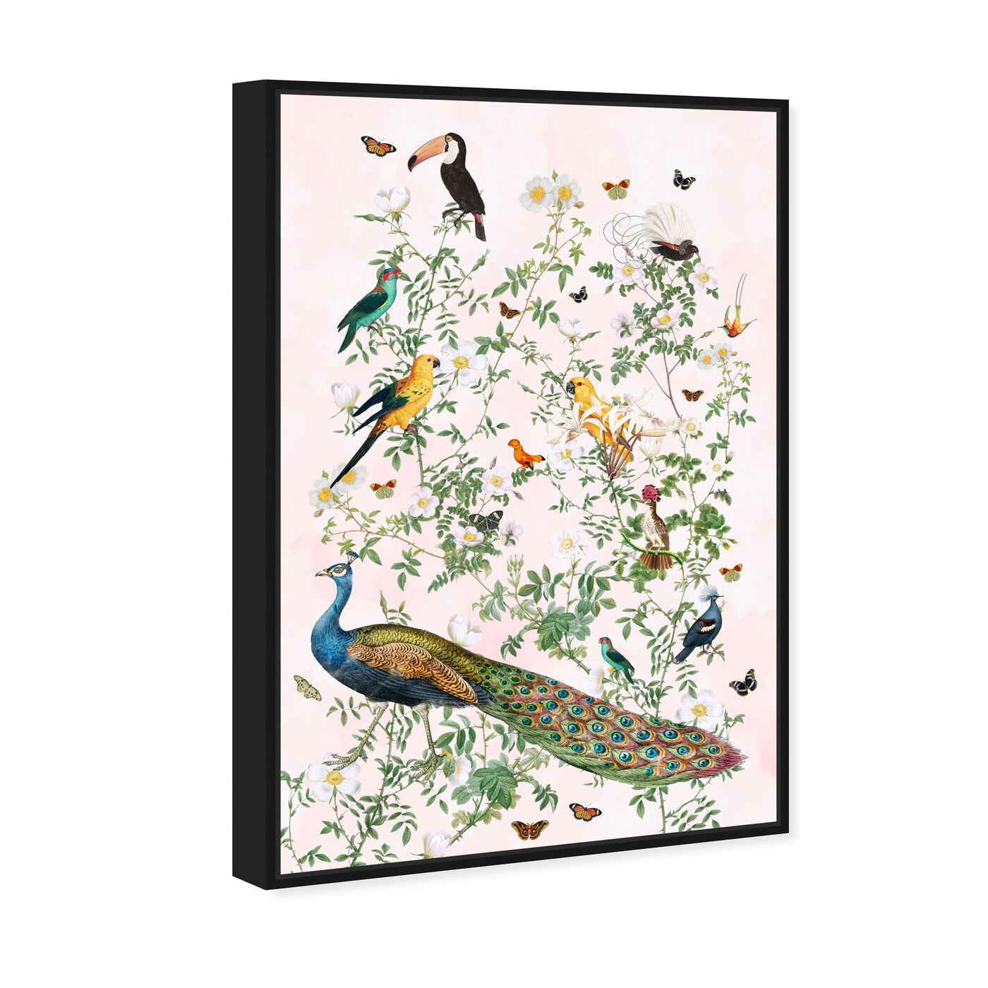Angled view of Maracas Chinoiserie featuring floral and botanical and florals art.