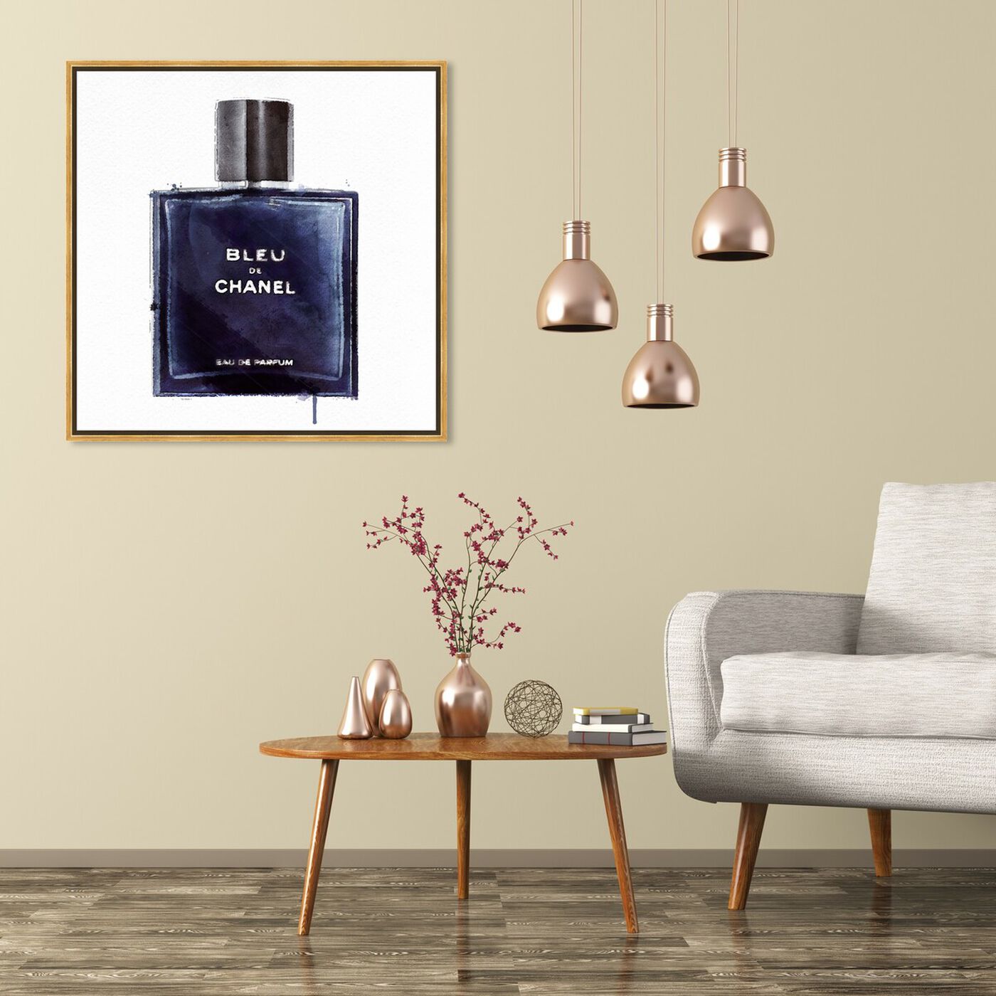 Hanging view of Men Perfume Monsieur Bleu featuring fashion and glam and perfumes art.