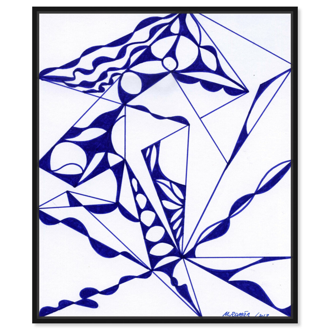 Front view of Blue Quartz featuring abstract and shapes art.