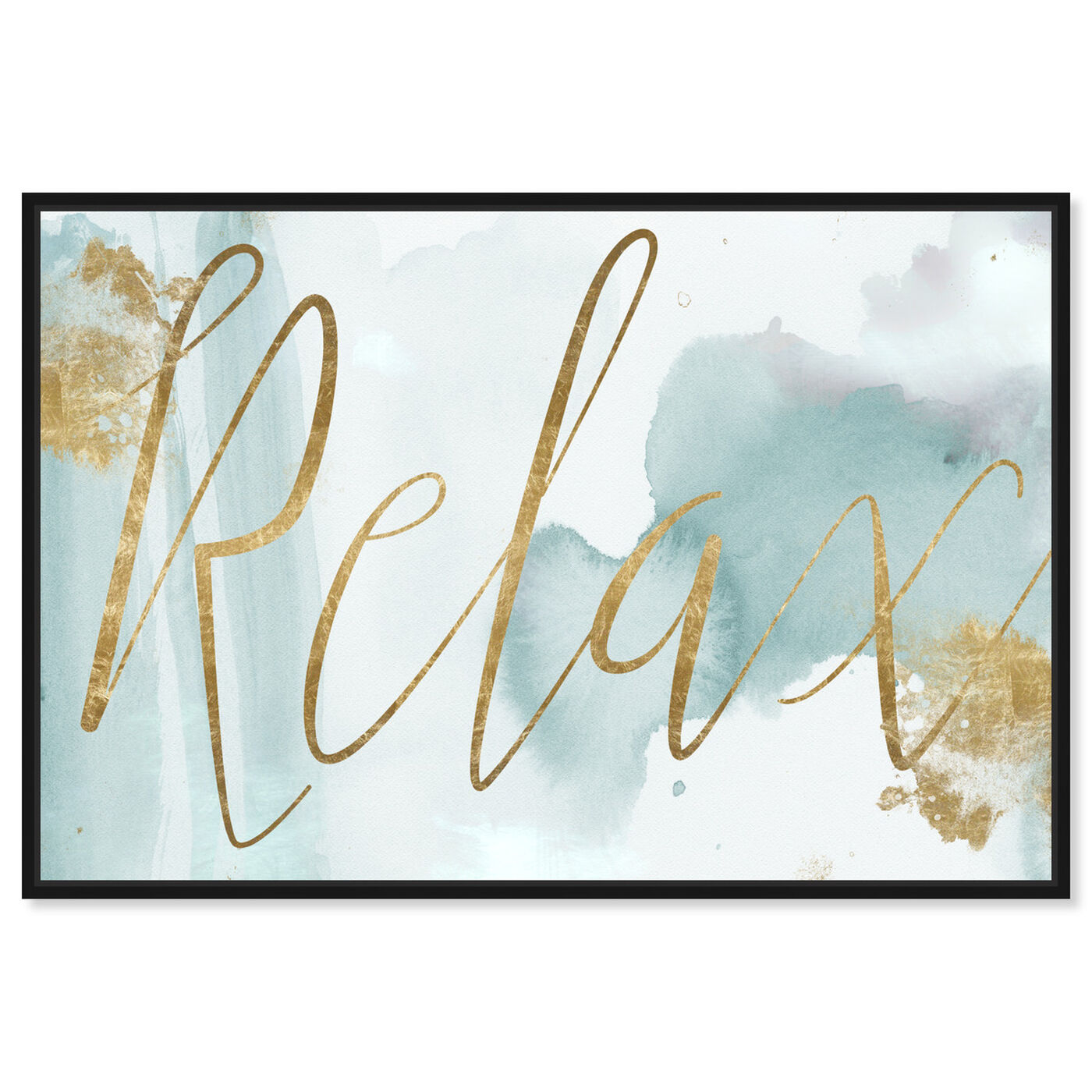 Front view of Relax Gold featuring typography and quotes and motivational quotes and sayings art.