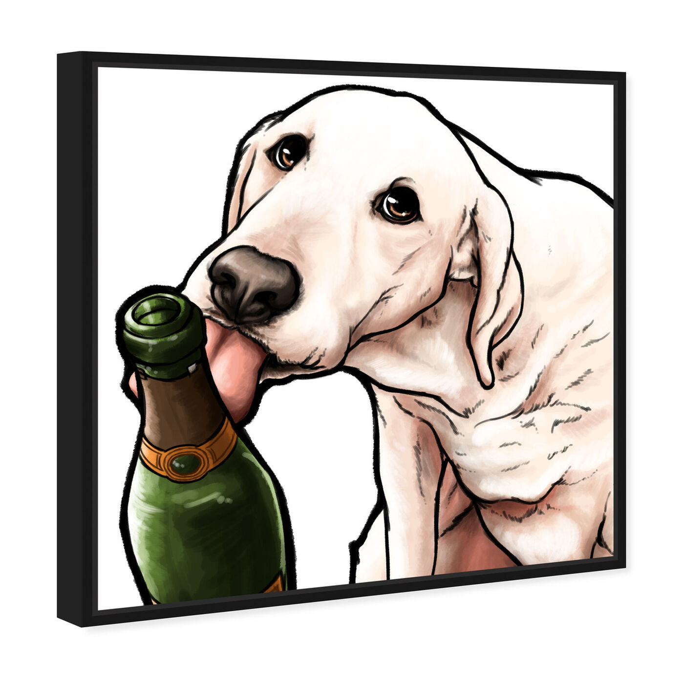Angled view of Lab and Bubbly featuring animals and dogs and puppies art.
