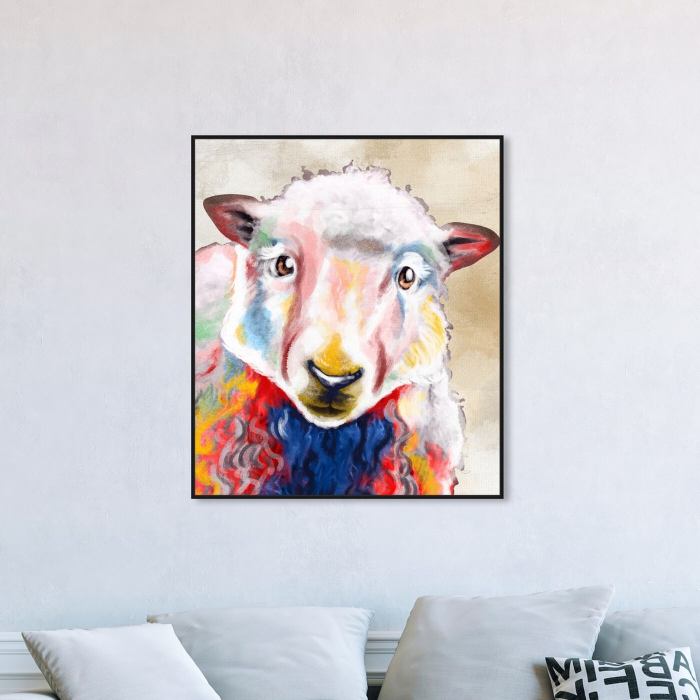 Hanging view of Color Splash Sheep featuring animals and farm animals art.