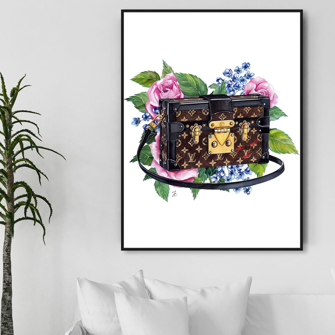 Hanging view of Doll Memories - Floral Trunk featuring fashion and glam and handbags art.