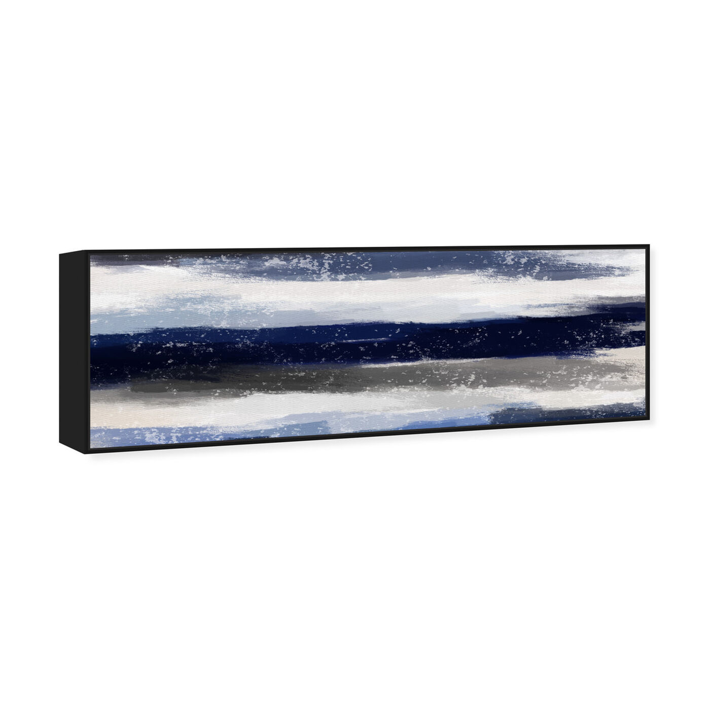 Angled view of Sapphire Shades Long featuring abstract and watercolor art.