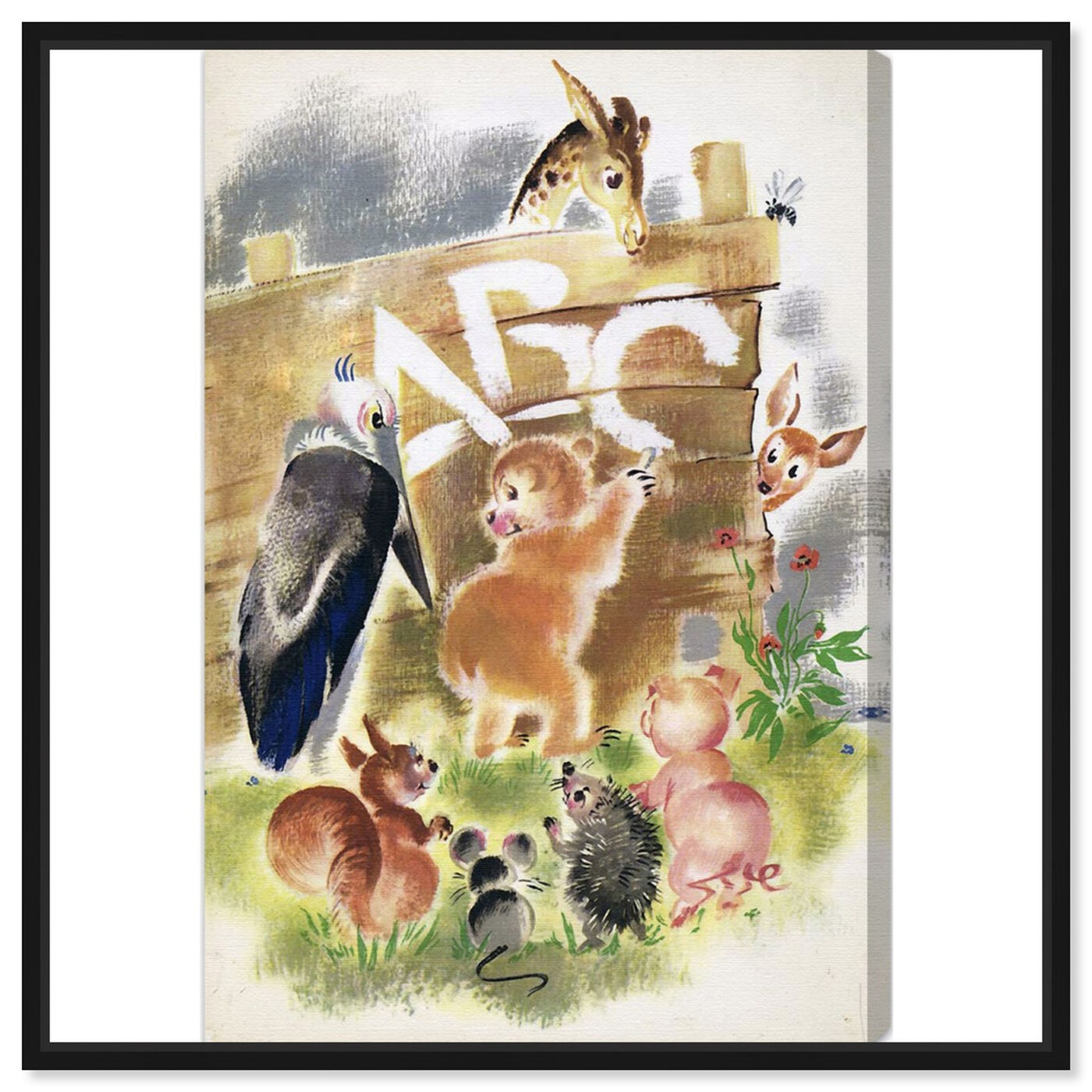 Front view of Animal ABC featuring animals and baby animals art.