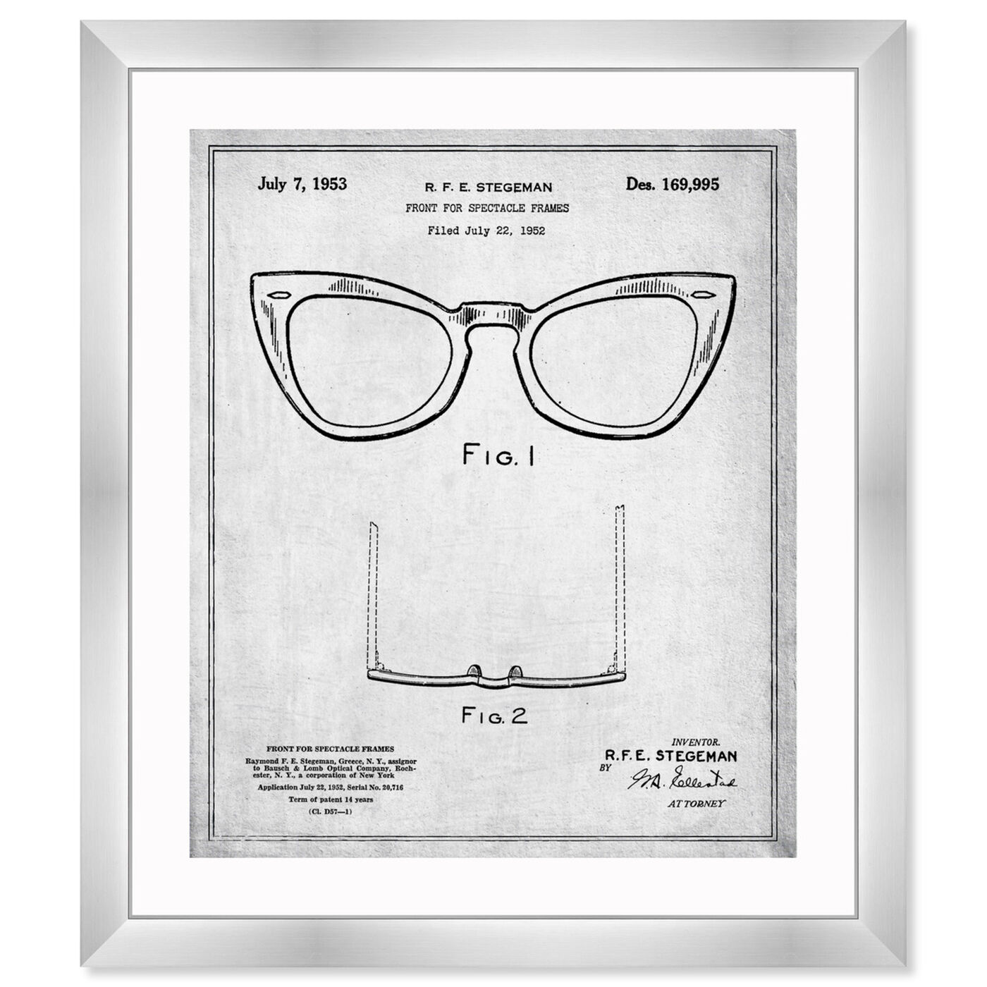 Front view of Ray-Ban Wayfarer Spectacle Frame 1953 featuring fashion and glam and accessories art.
