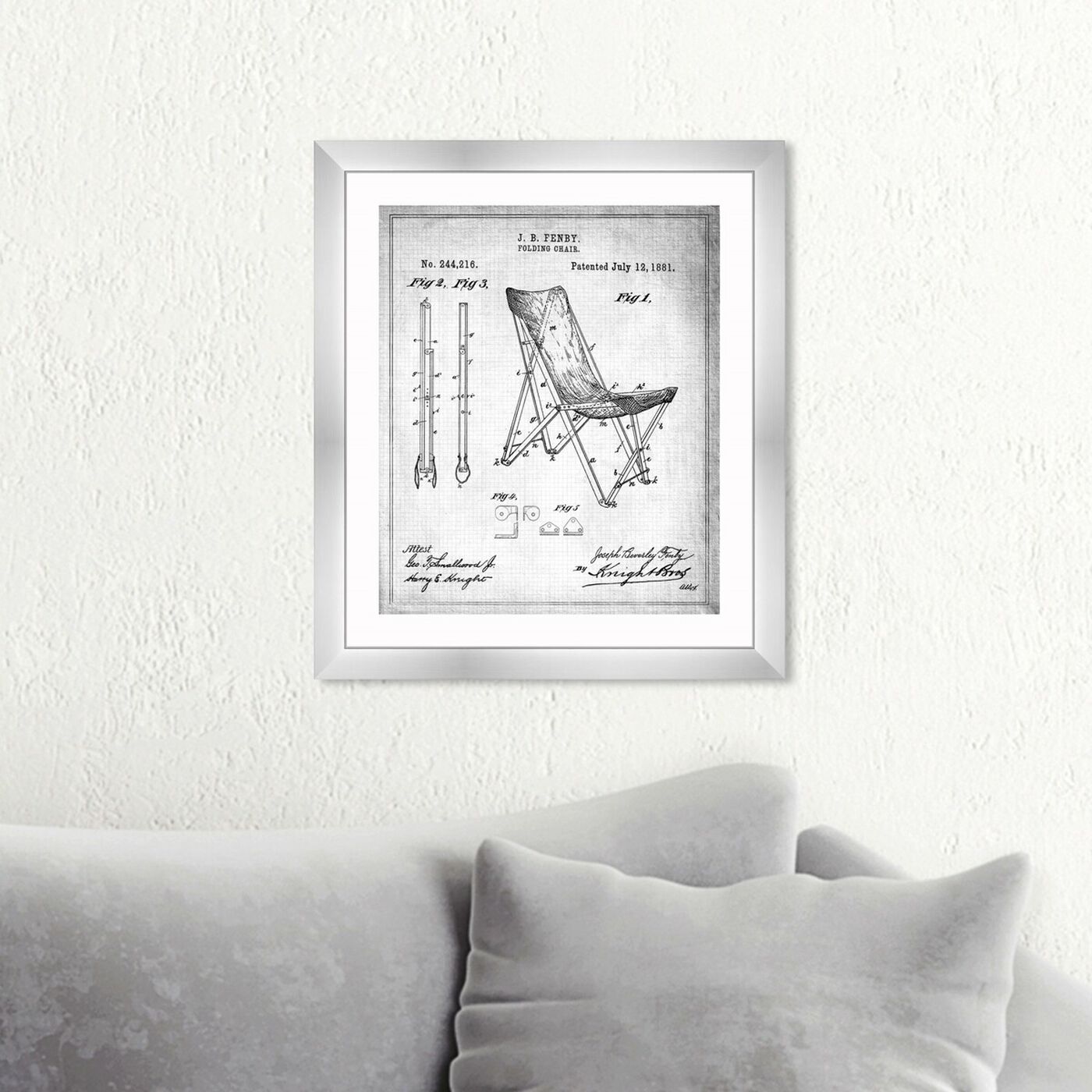 Hanging view of Folding Chair 1881 I featuring nautical and coastal and beach essentials art.