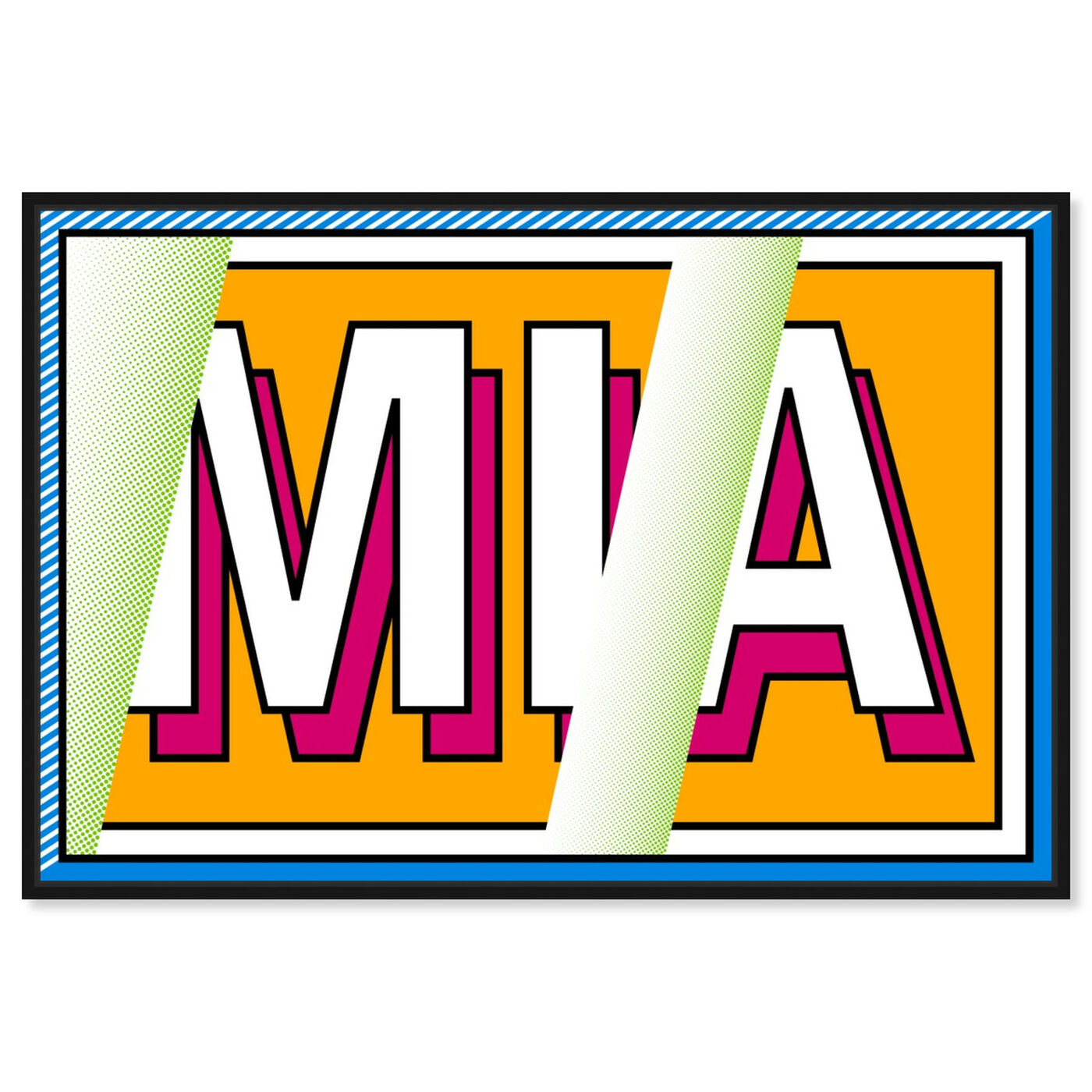 Front view of M-I-A featuring advertising and comics art.