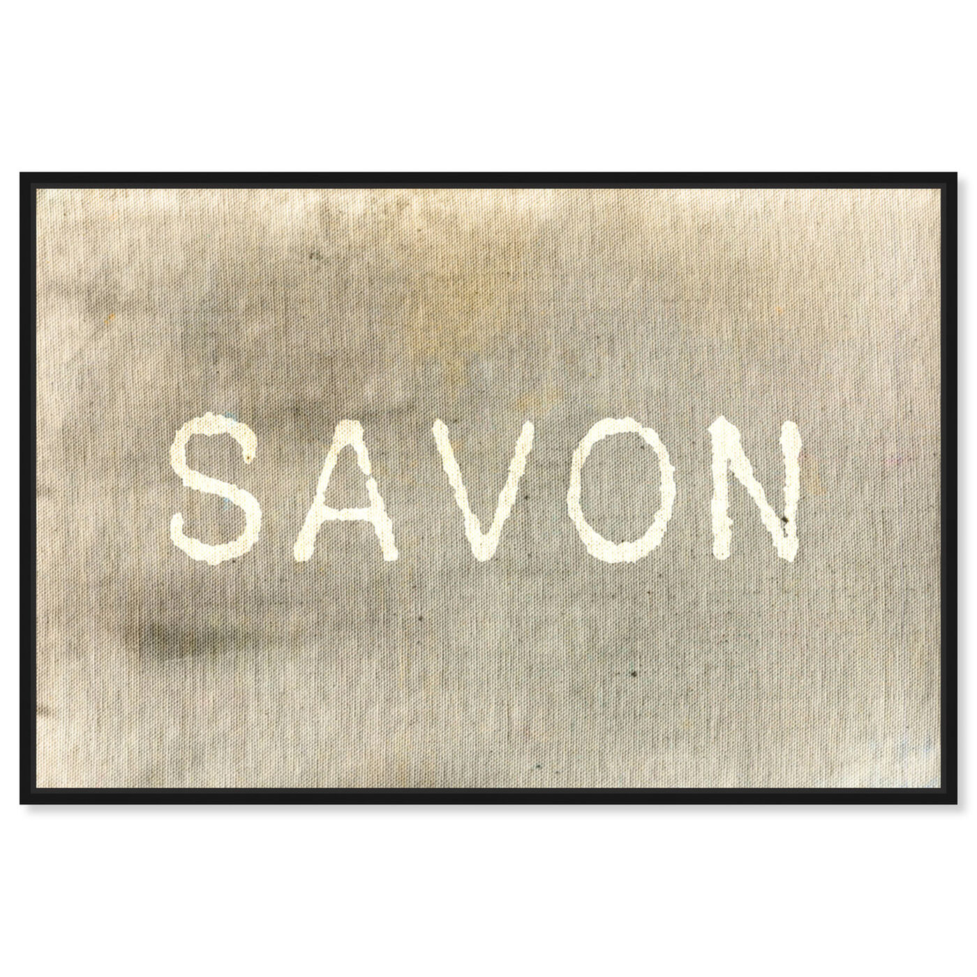 Front view of Savon featuring typography and quotes and quotes and sayings art.
