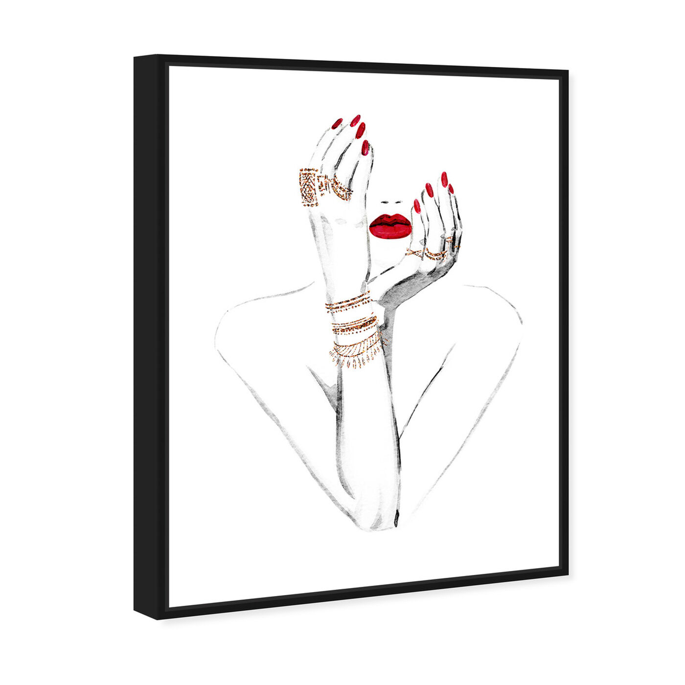 Angled view of Adorn Me with Gold featuring fashion and glam and portraits art.
