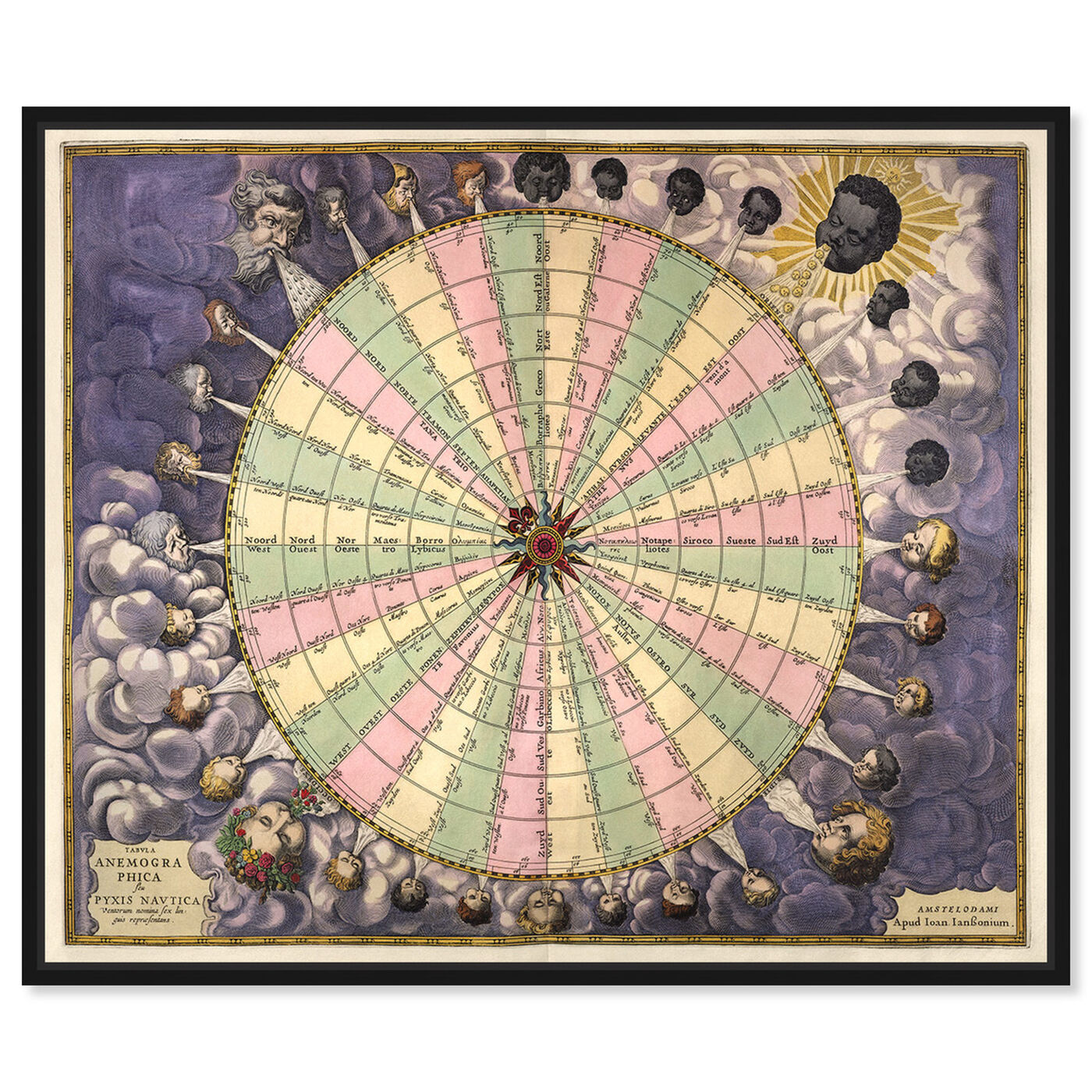 Front view of Tabula Anemographica featuring spiritual and religious and zodiac art.