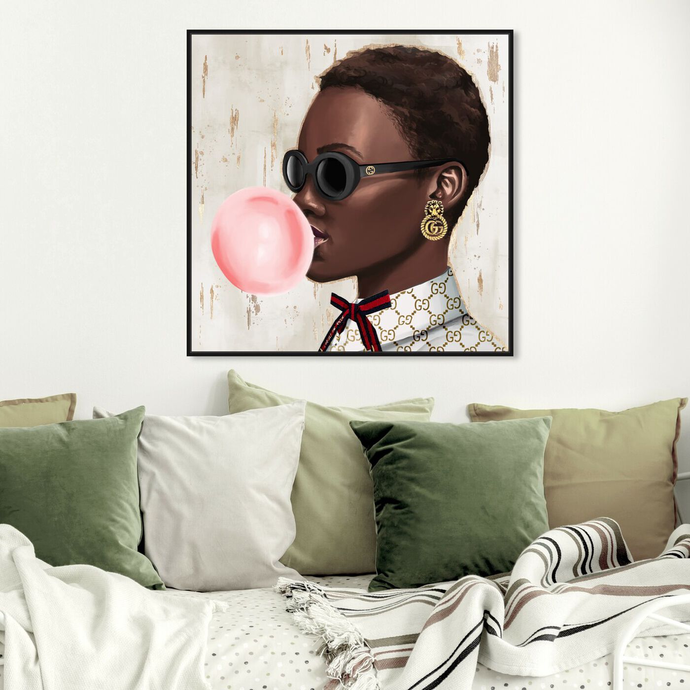 Hanging view of Bubble Gum Babe featuring fashion and glam and accessories art.