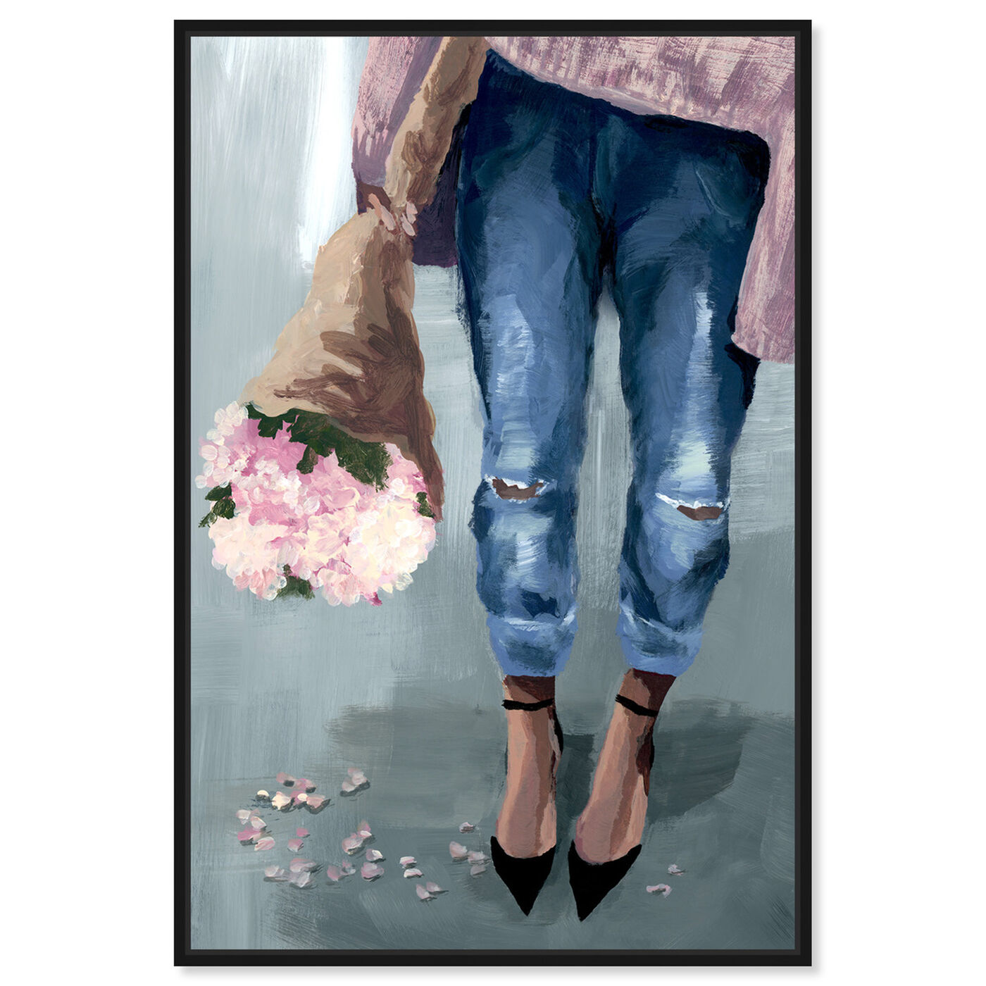 Front view of Falling Flowers featuring floral and botanical and florals art.