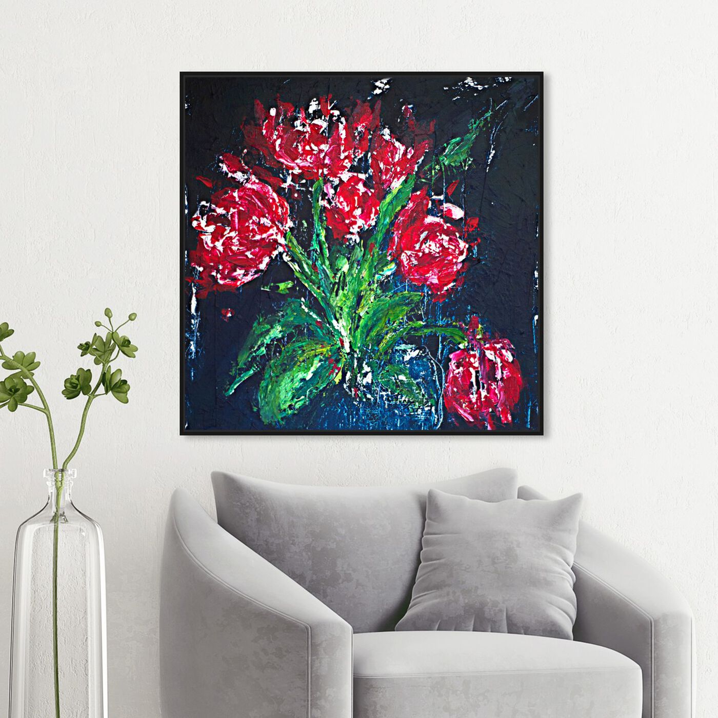 Hanging view of Bullet Proof by Claire Sower featuring floral and botanical and florals art.