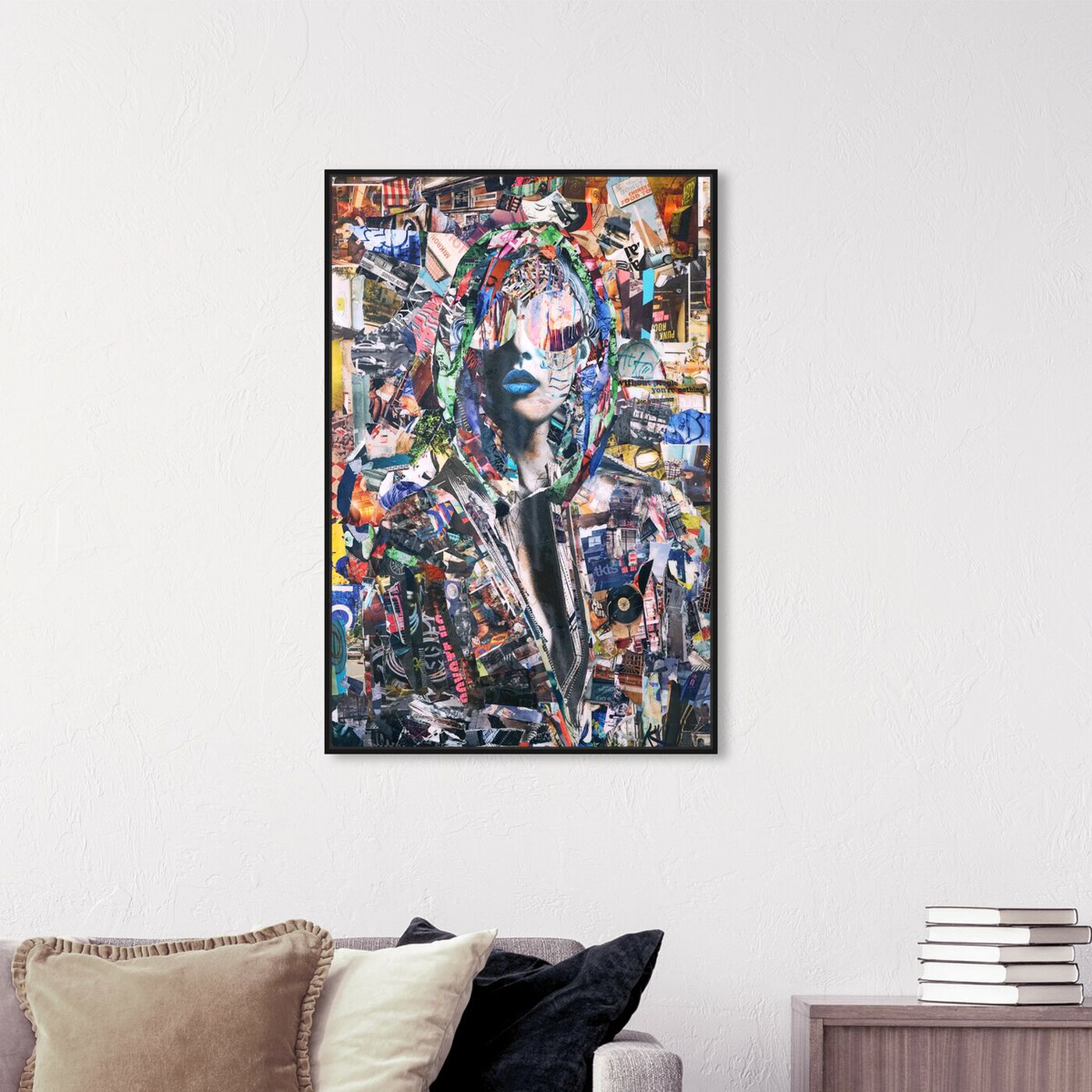 Hanging view of Katy Hirschfeld - Blue Diamond featuring fashion and glam and portraits art.