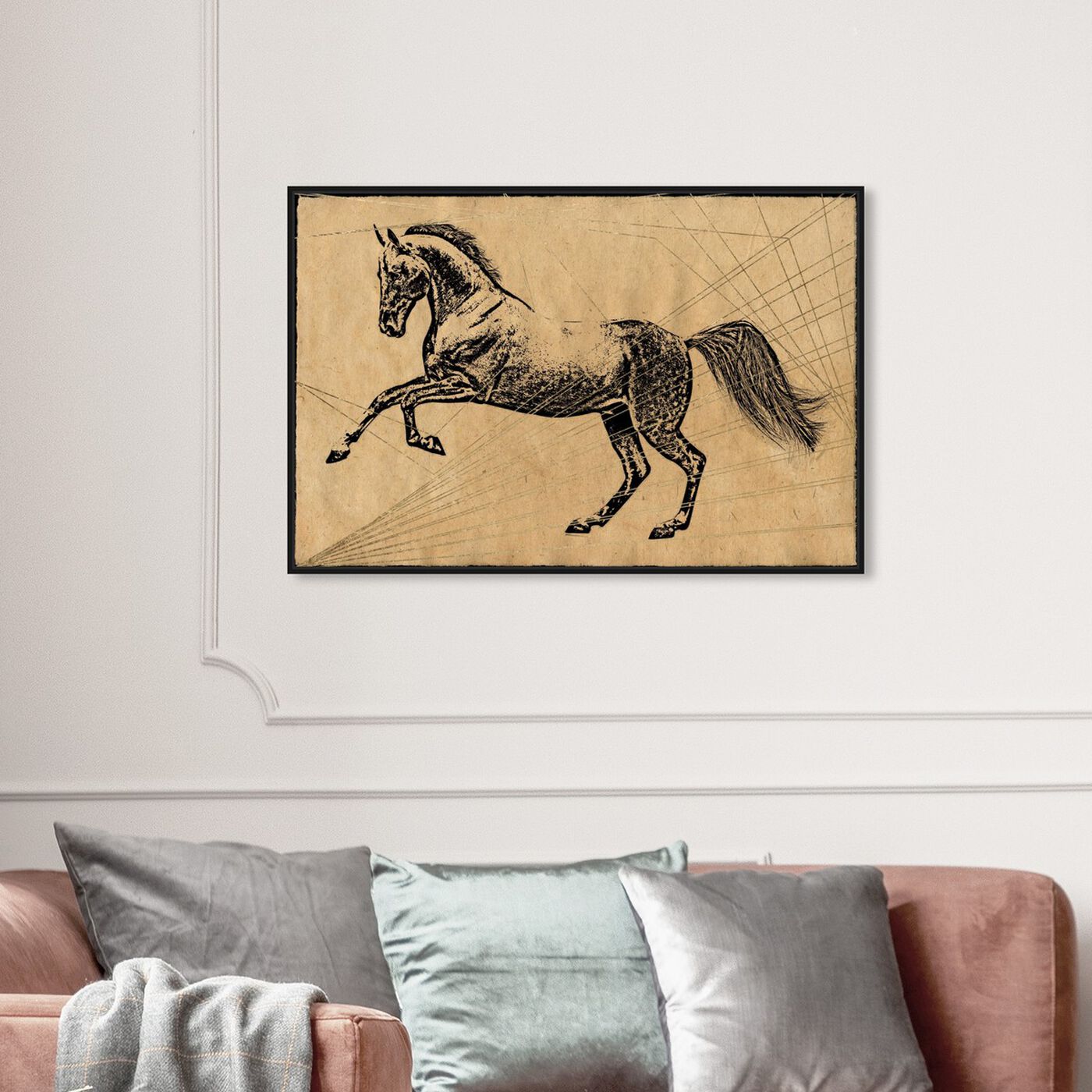Hanging view of Horse Print featuring animals and farm animals art.