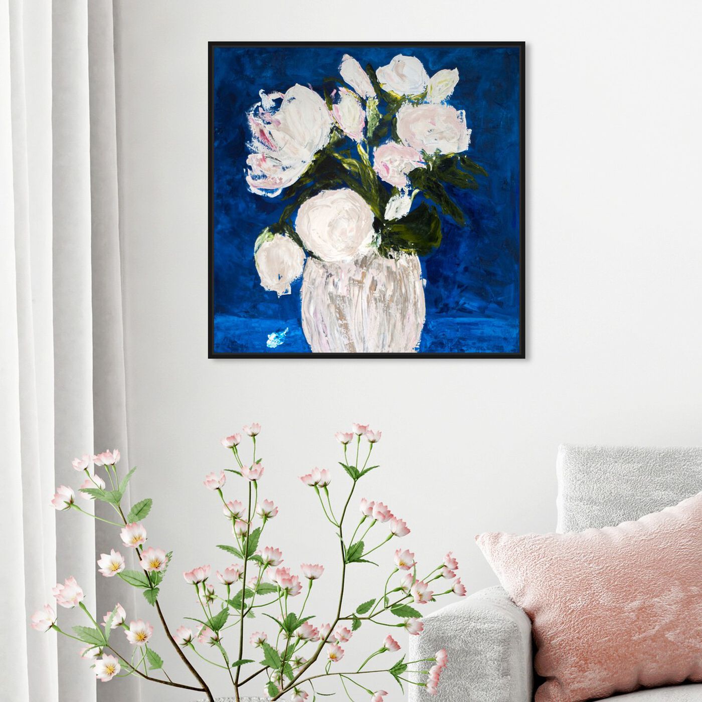 Hanging view of Imagine by Claire Sower featuring floral and botanical and florals art.