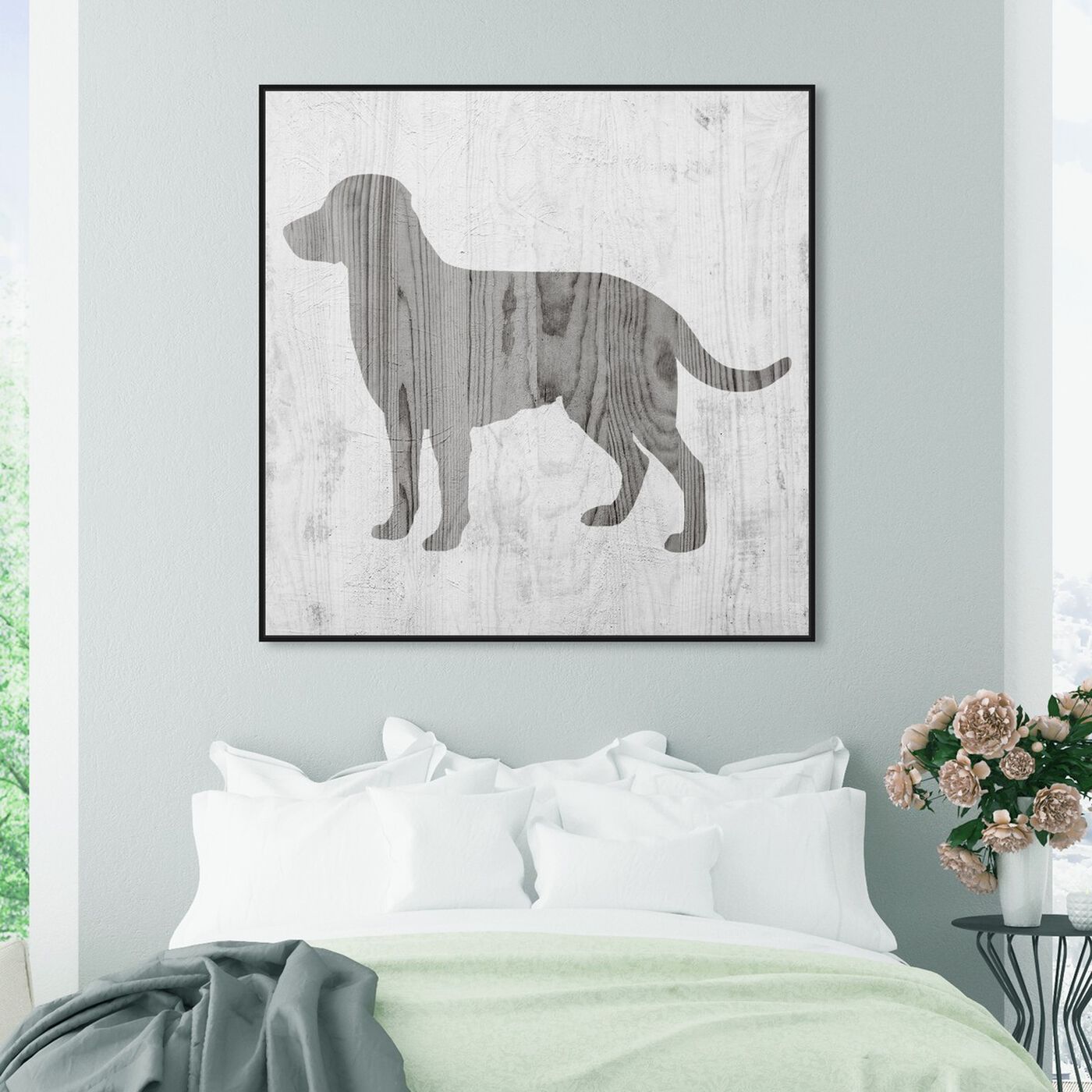 Hanging view of Rustic Dog Love featuring animals and dogs and puppies art.