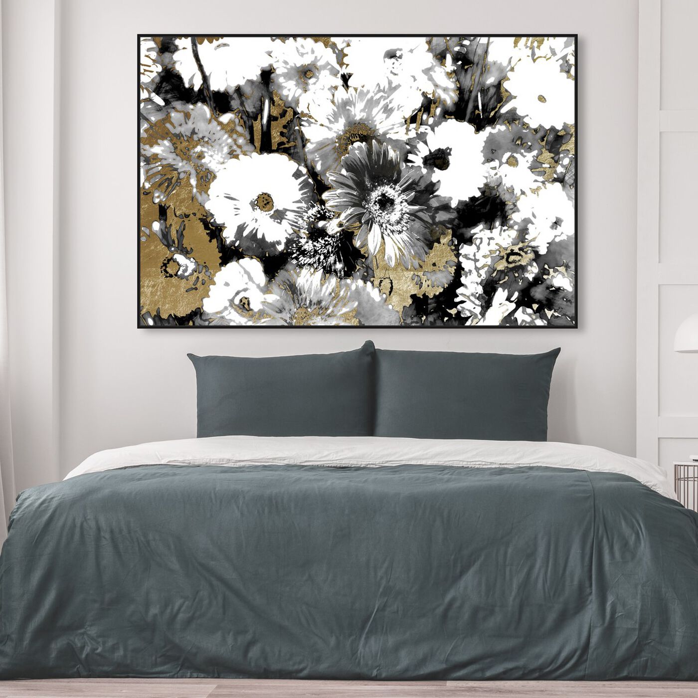 Hanging view of Golden Floral Adore featuring floral and botanical and gardens art.