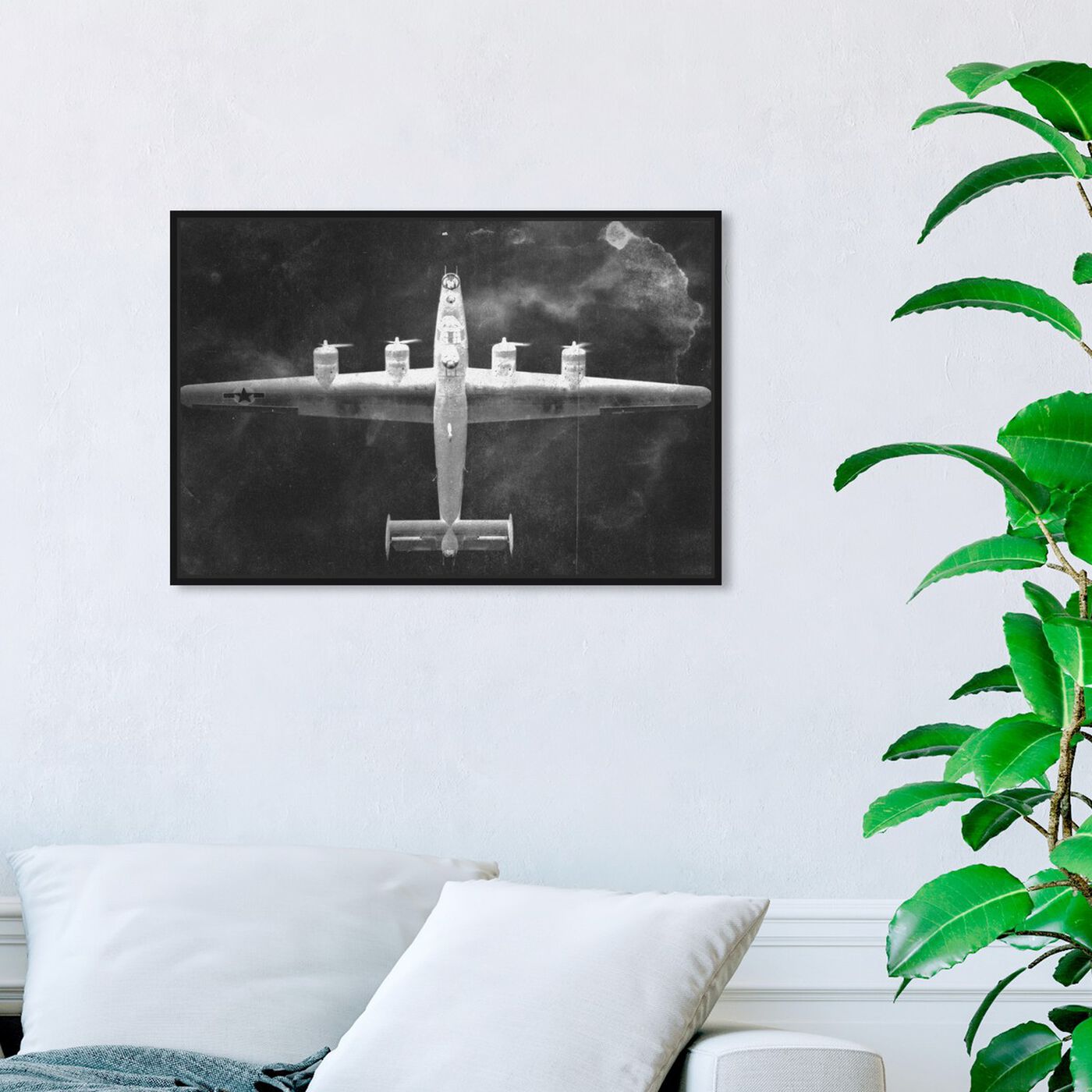 Hanging view of Aircraft Inverted featuring transportation and airplanes art.