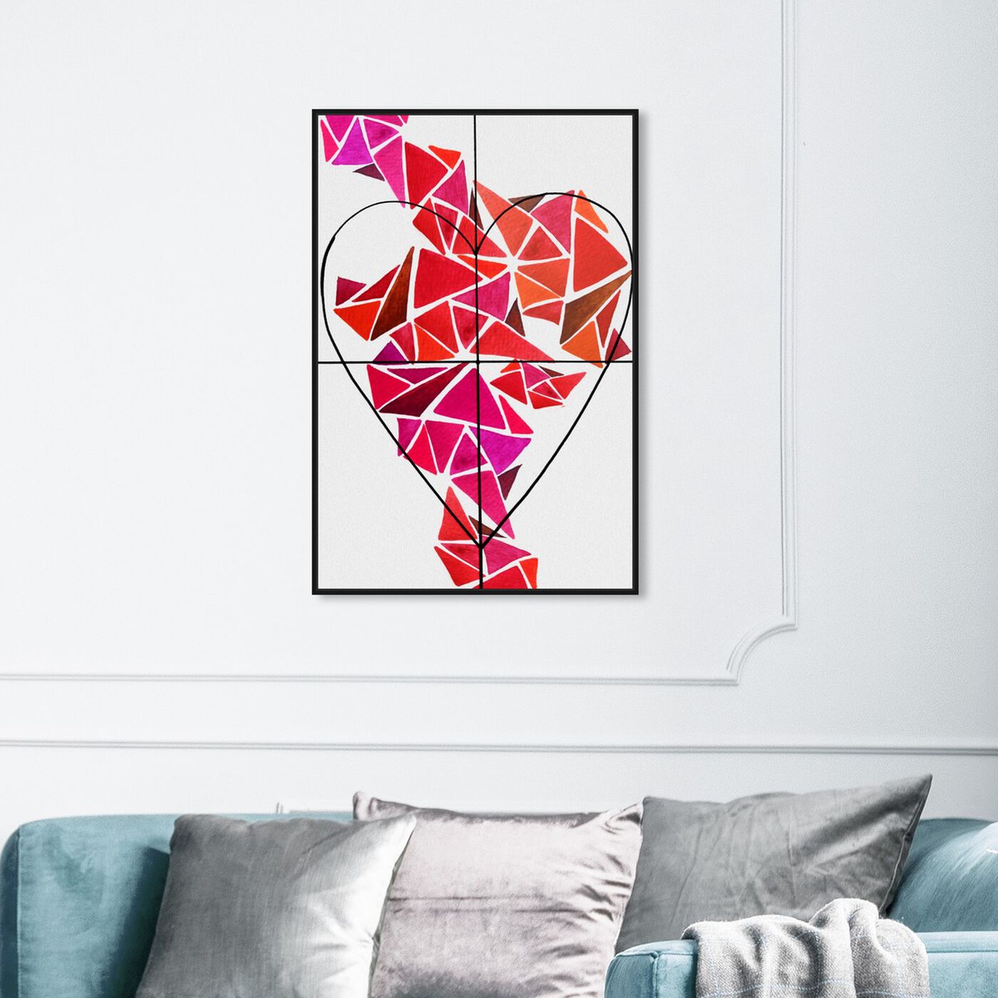 Hanging view of Piece of My Heart featuring abstract and geometric art.