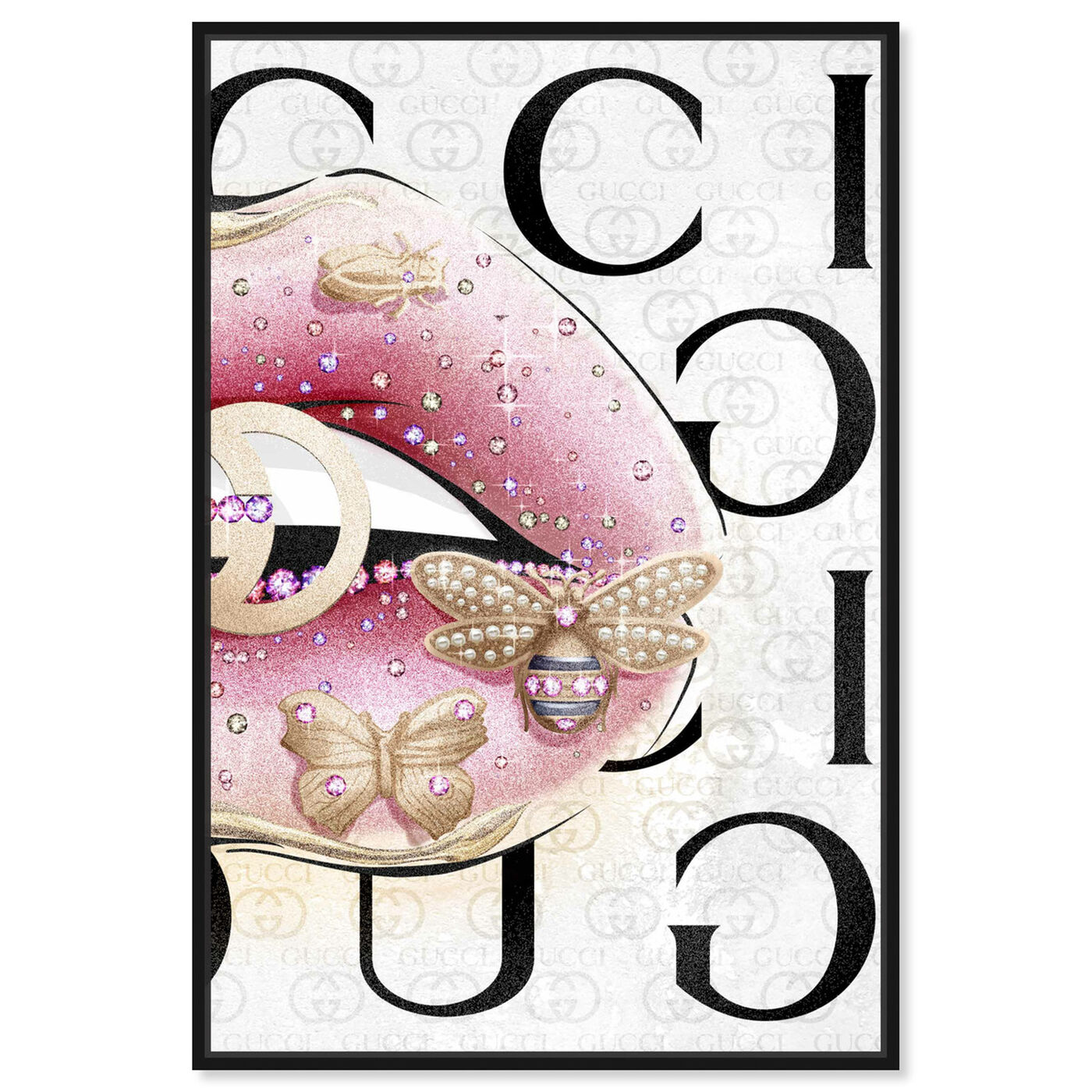 Front view of Haute Down featuring fashion and glam and lips art.
