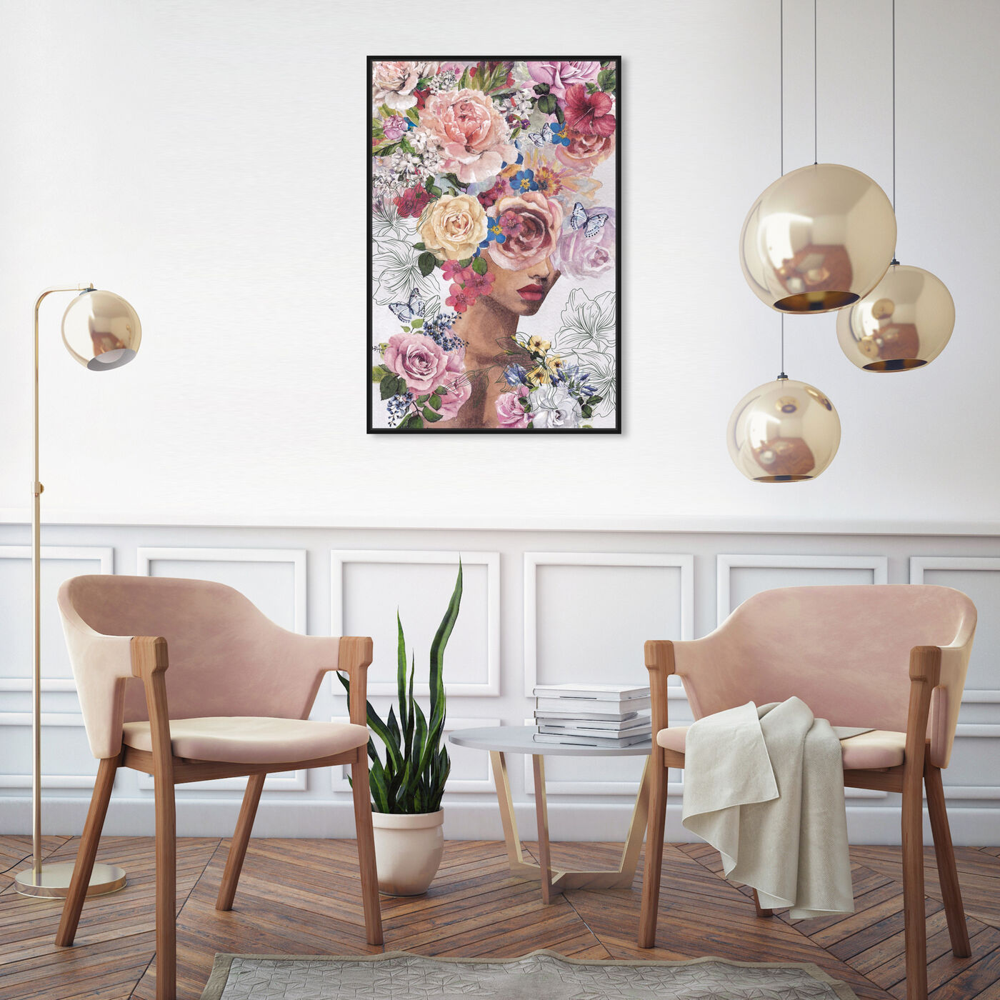 Hanging view of Florals Design I featuring floral and botanical and florals art.