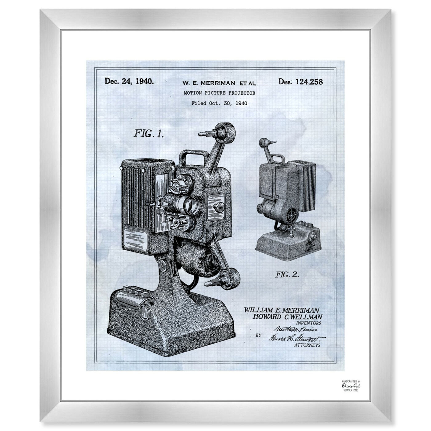 Front view of Motion Picture Projector 1940 featuring movies and tv and classics movies art.