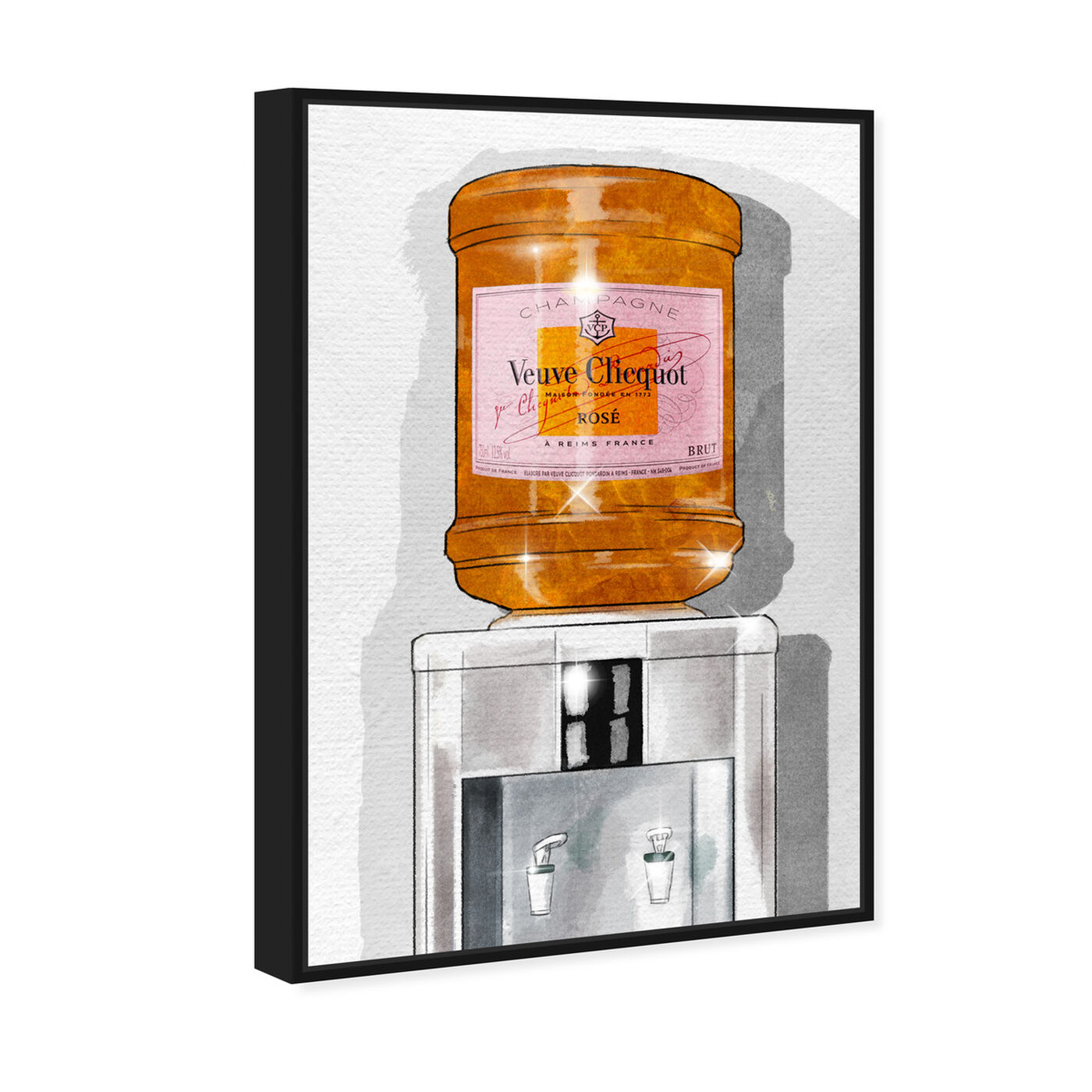 Angled view of Parisian Orange Champagne Watercooler featuring fashion and glam and lifestyle art.
