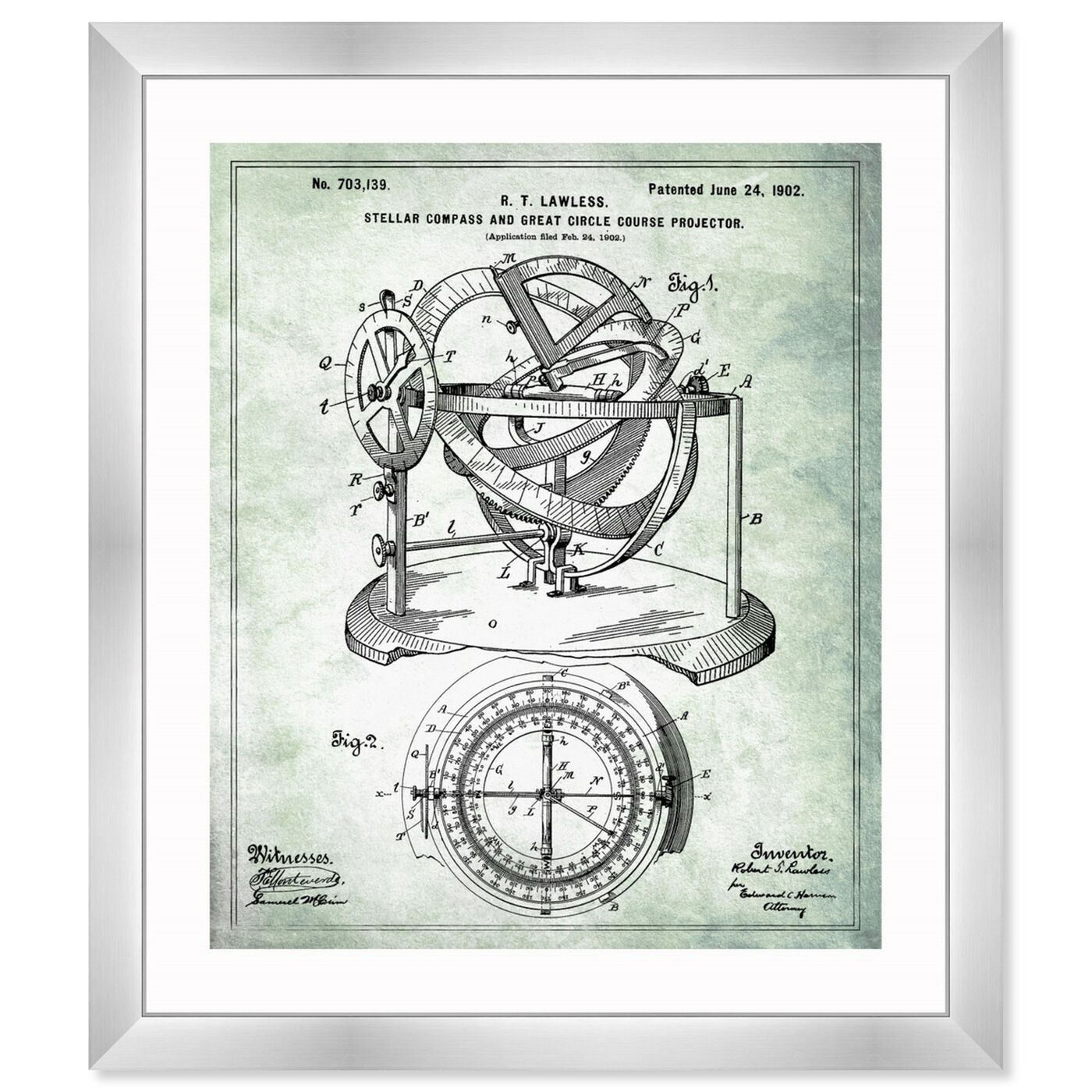 Front view of Stellar Compass 1902 featuring nautical and coastal and nautical terms art.