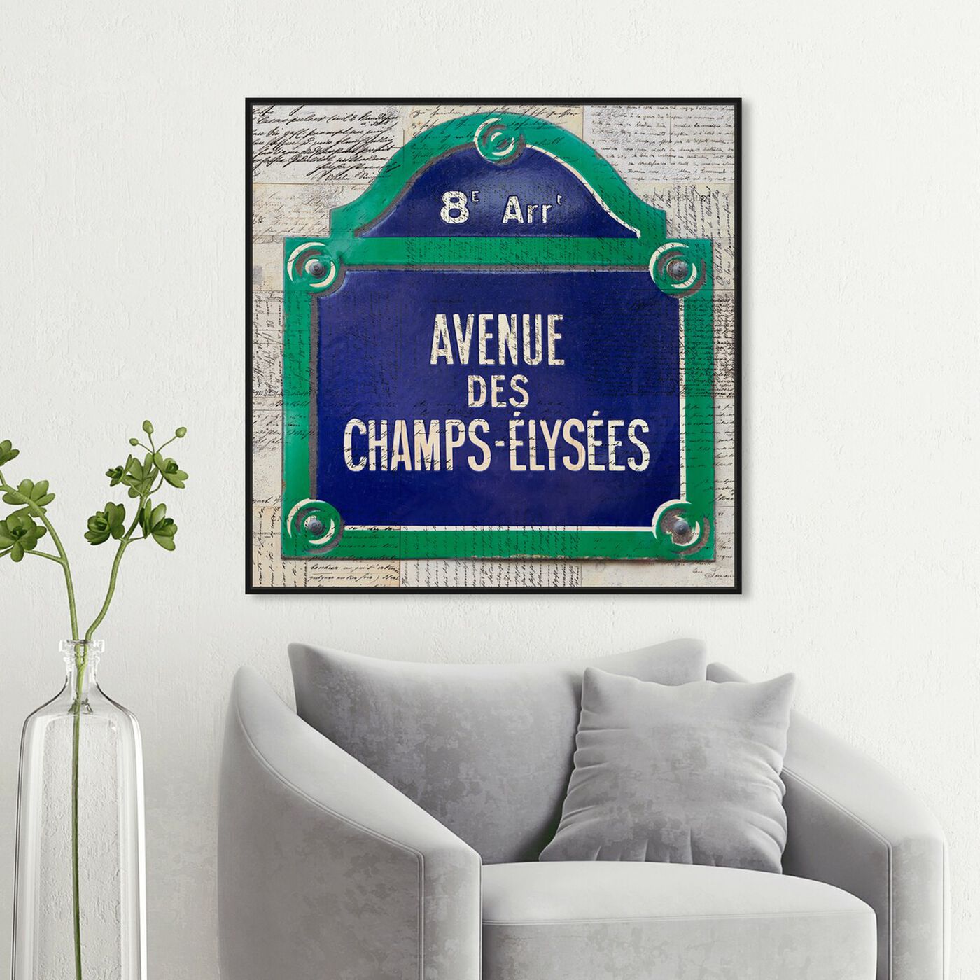 Hanging view of Parisian Avenue featuring typography and quotes and travel quotes and sayings art.