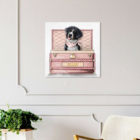 Pink Luxury Trunk - Custom Pet Portrait